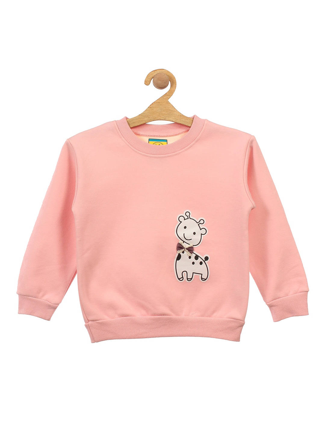 

Lil Lollipop Unisex Kids Pink Fleece Lamb Printed Sweatshirt