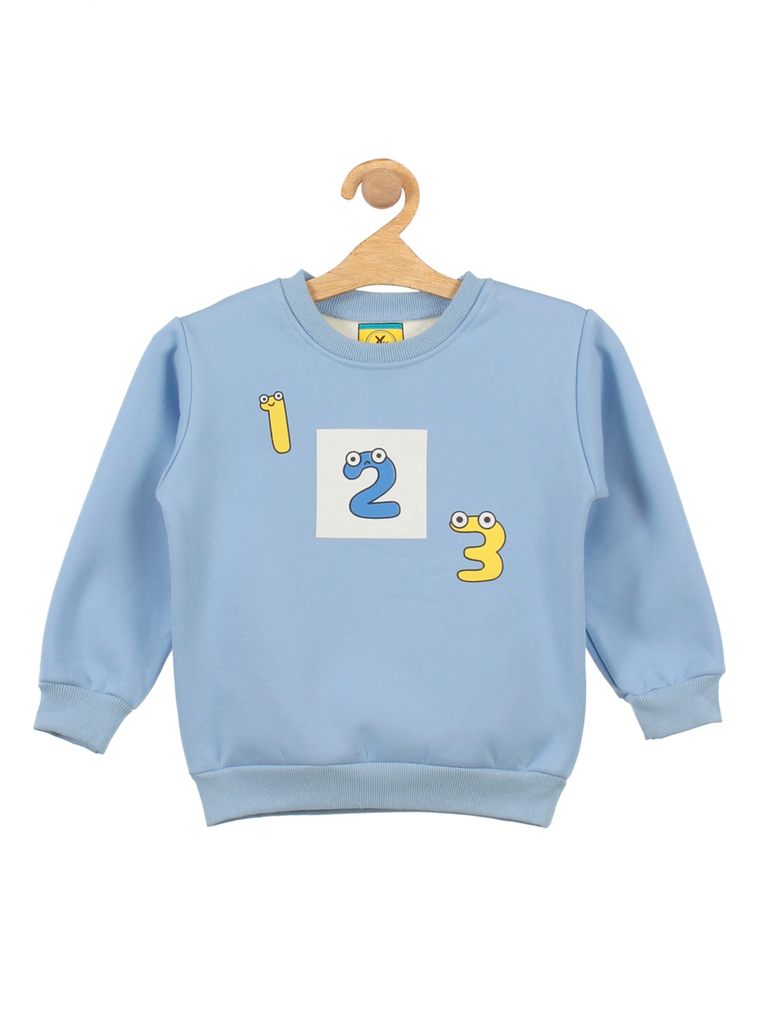 

Lil Lollipop Unisex Kids Blue Fleece Number Printed Sweatshirt