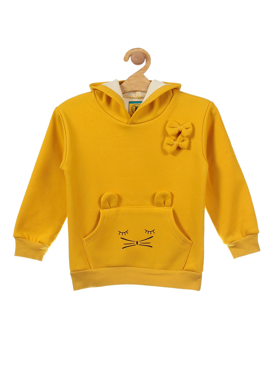 

Lil Lollipop Girls Mustard Fleece Hooded Sweatshirt
