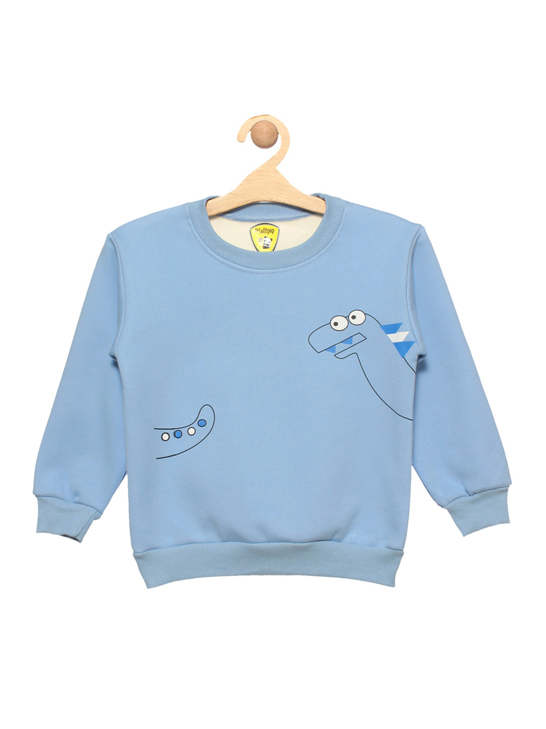 

Lil Lollipop Unisex Kids Blue Dinosaur Printed Fleece Sweatshirt