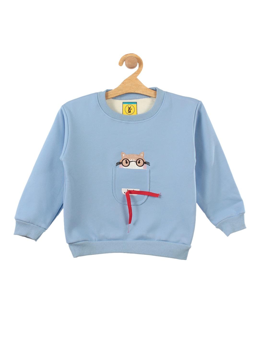 

Lil Lollipop Unisex Kids Blue Cat Printed Fleece Sweatshirt