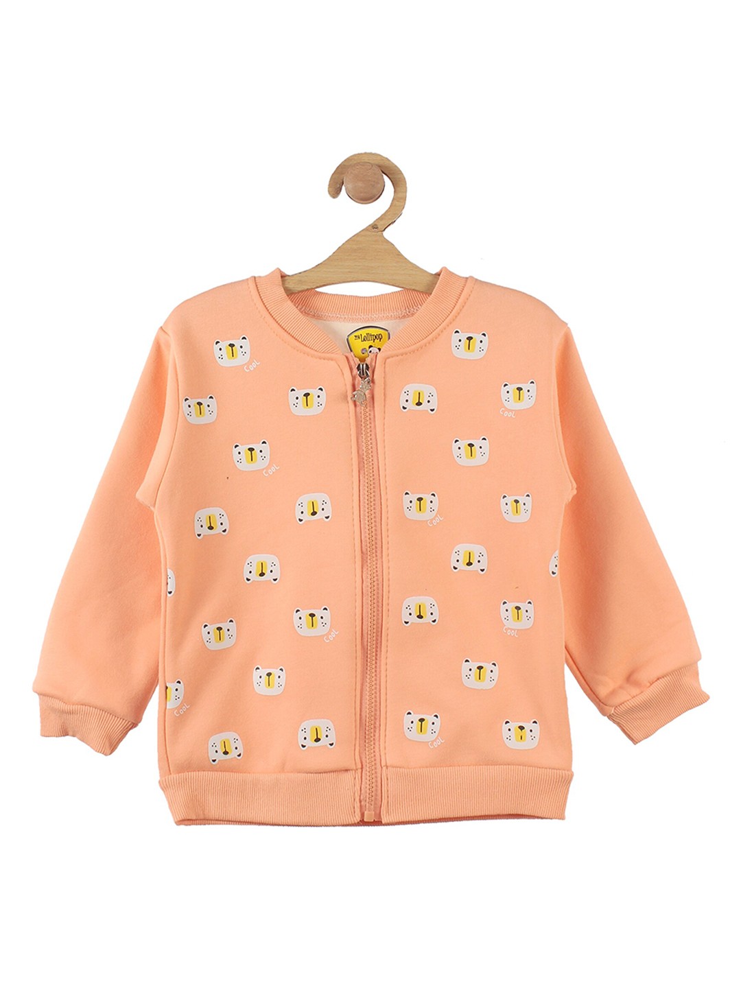 

Lil Lollipop Unisex Kids Orange Bear Printed Fleece Sweatshirt