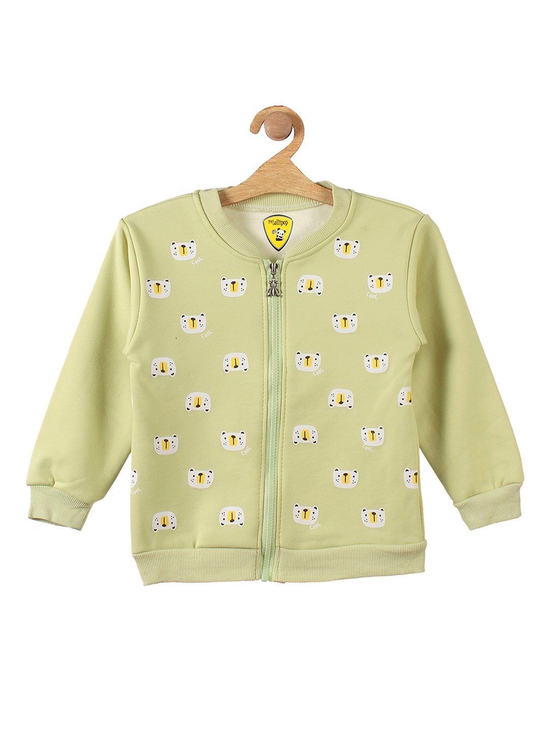

Lil Lollipop Unisex Kids Green Printed Fleece Sweatshirt