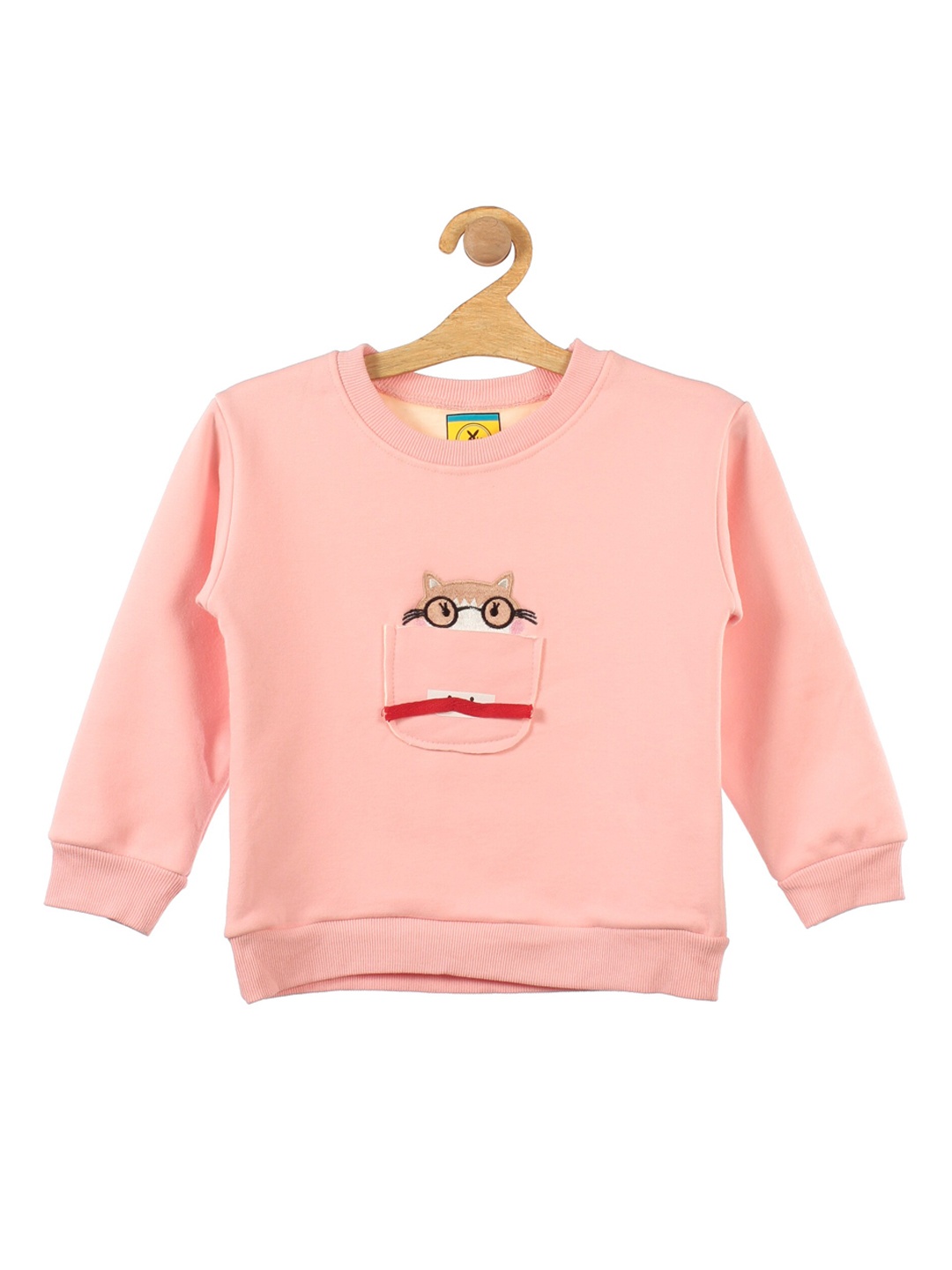 

Lil Lollipop Unisex Kids Pink Cat Printed Fleece Sweatshirt