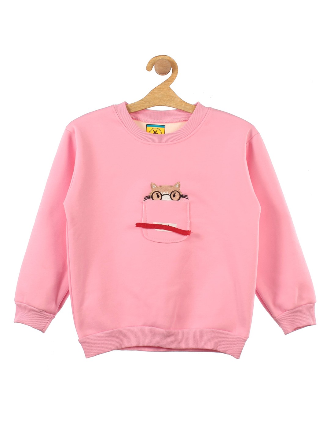 

Lil Lollipop Unisex Kids Pink Cat Printed Fleece Sweatshirt