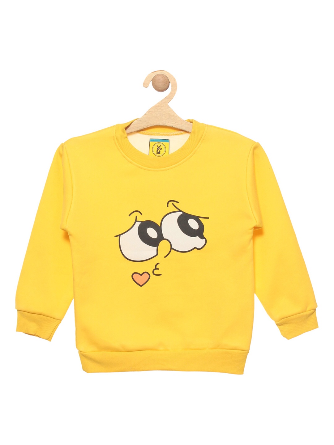 

Lil Lollipop Unisex Kids Yellow Printed Fleece Sweatshirt
