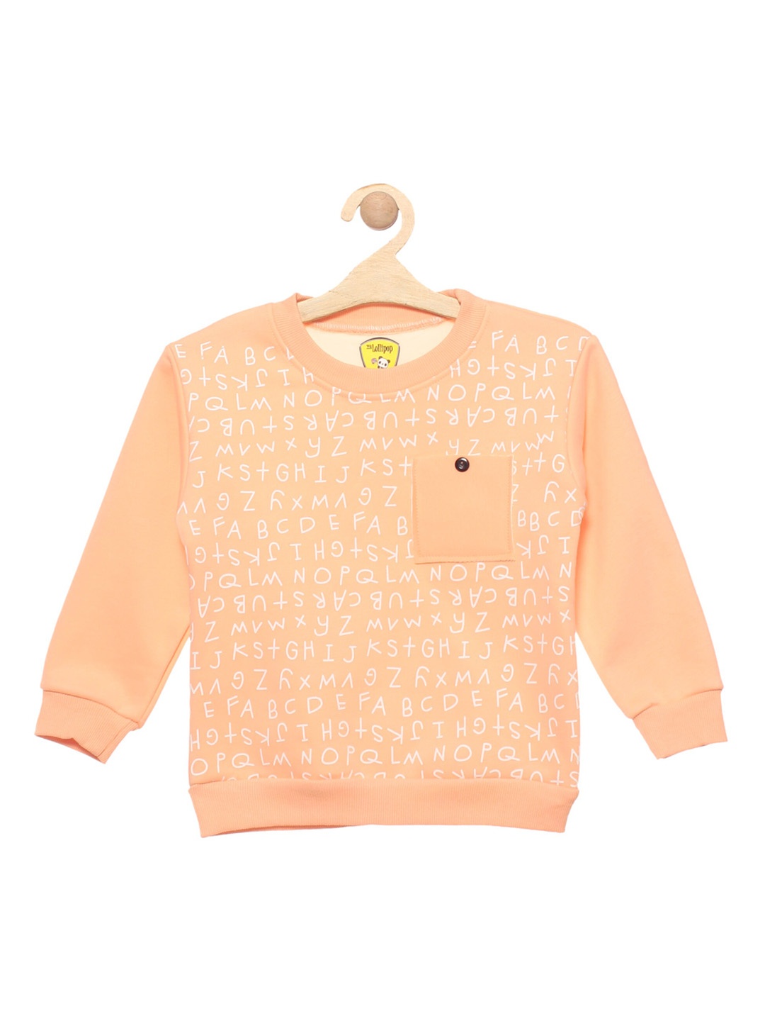 

Lil Lollipop Unisex Kids Orange Alphabet Printed Fleece Sweatshirt