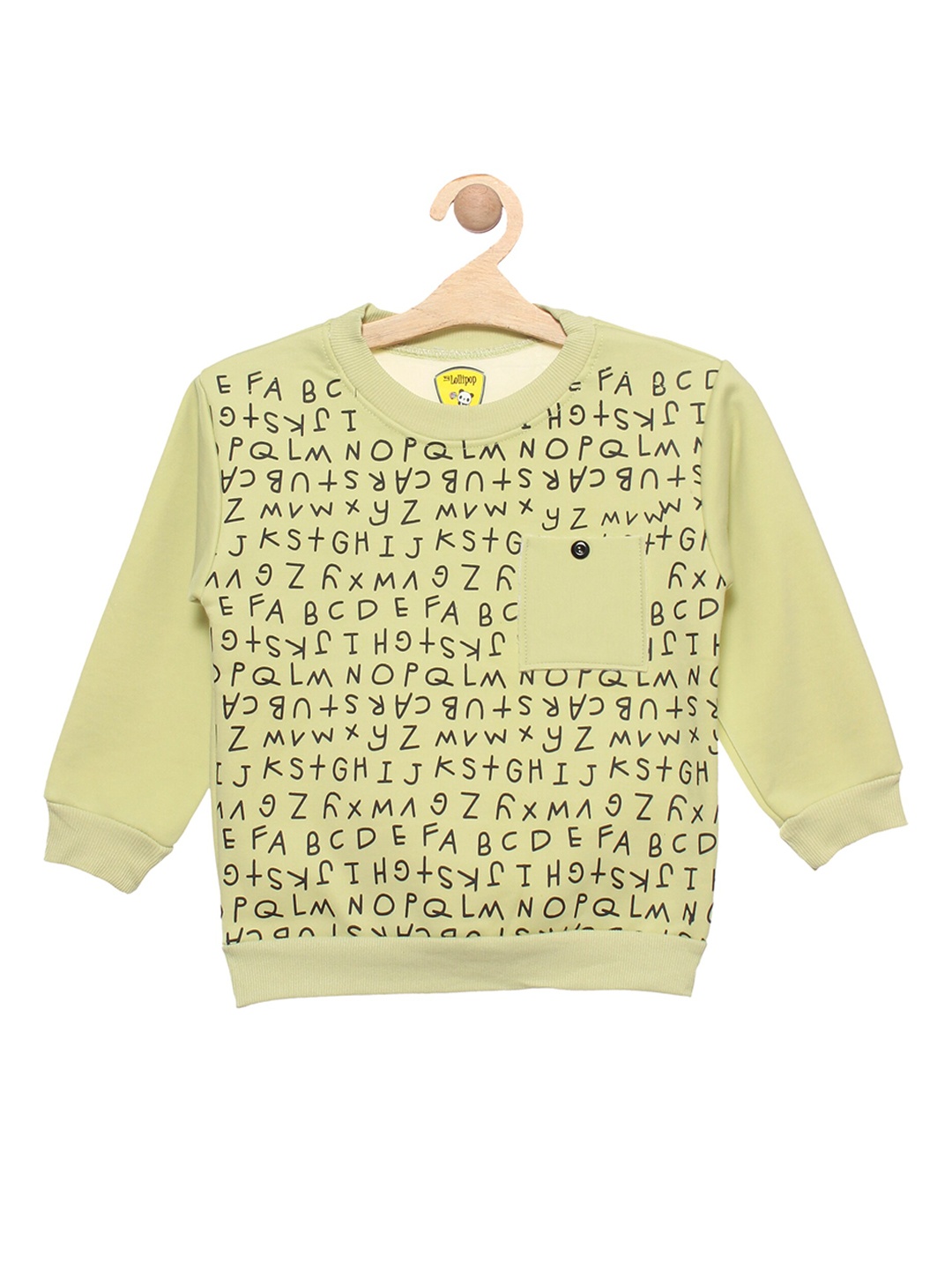 

Lil Lollipop Unisex Kids Green Alphabet Printed Fleece Sweatshirt