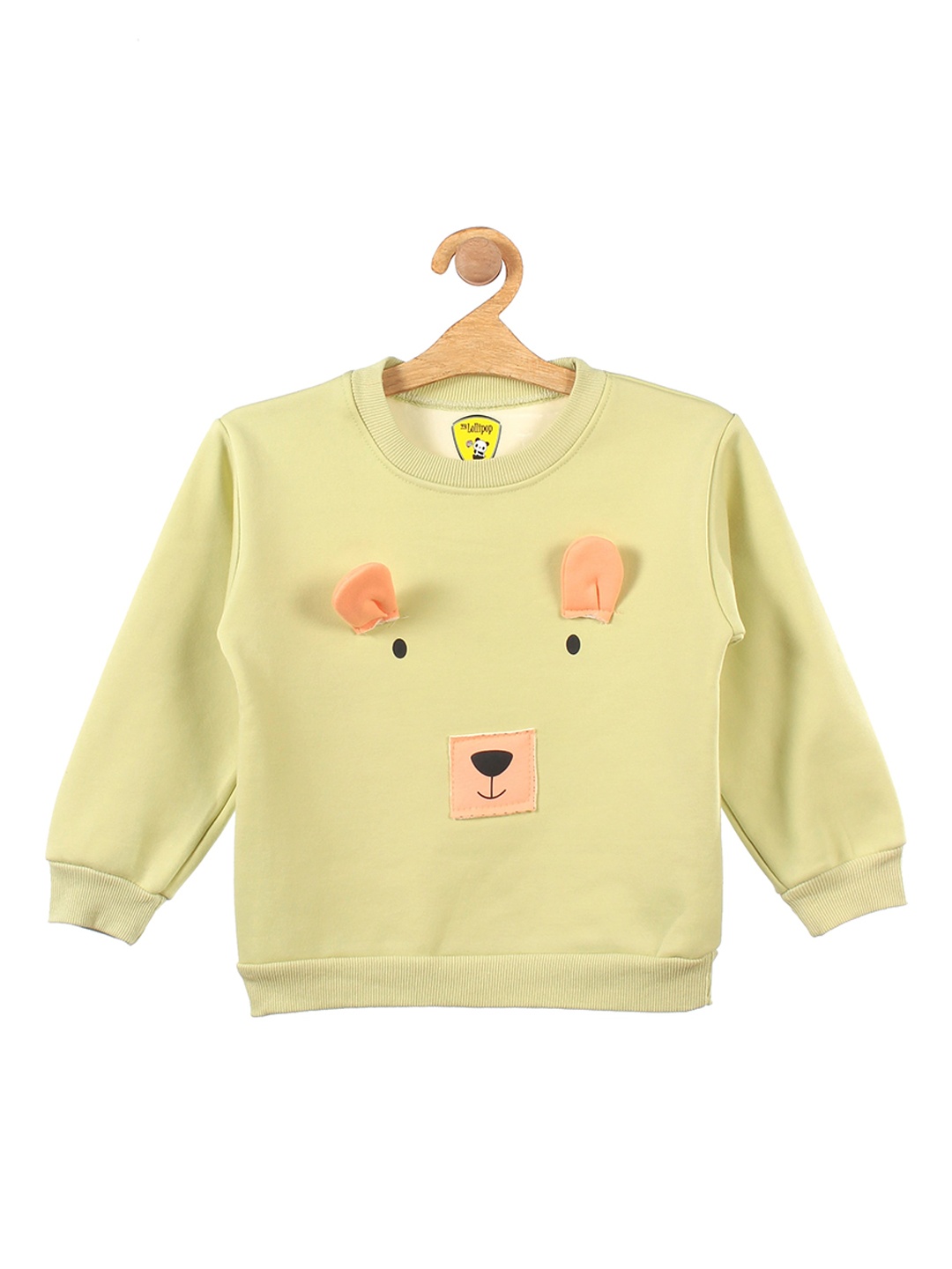 

Lil Lollipop Unisex Kids Green Bear Printed Fleece Sweatshirt