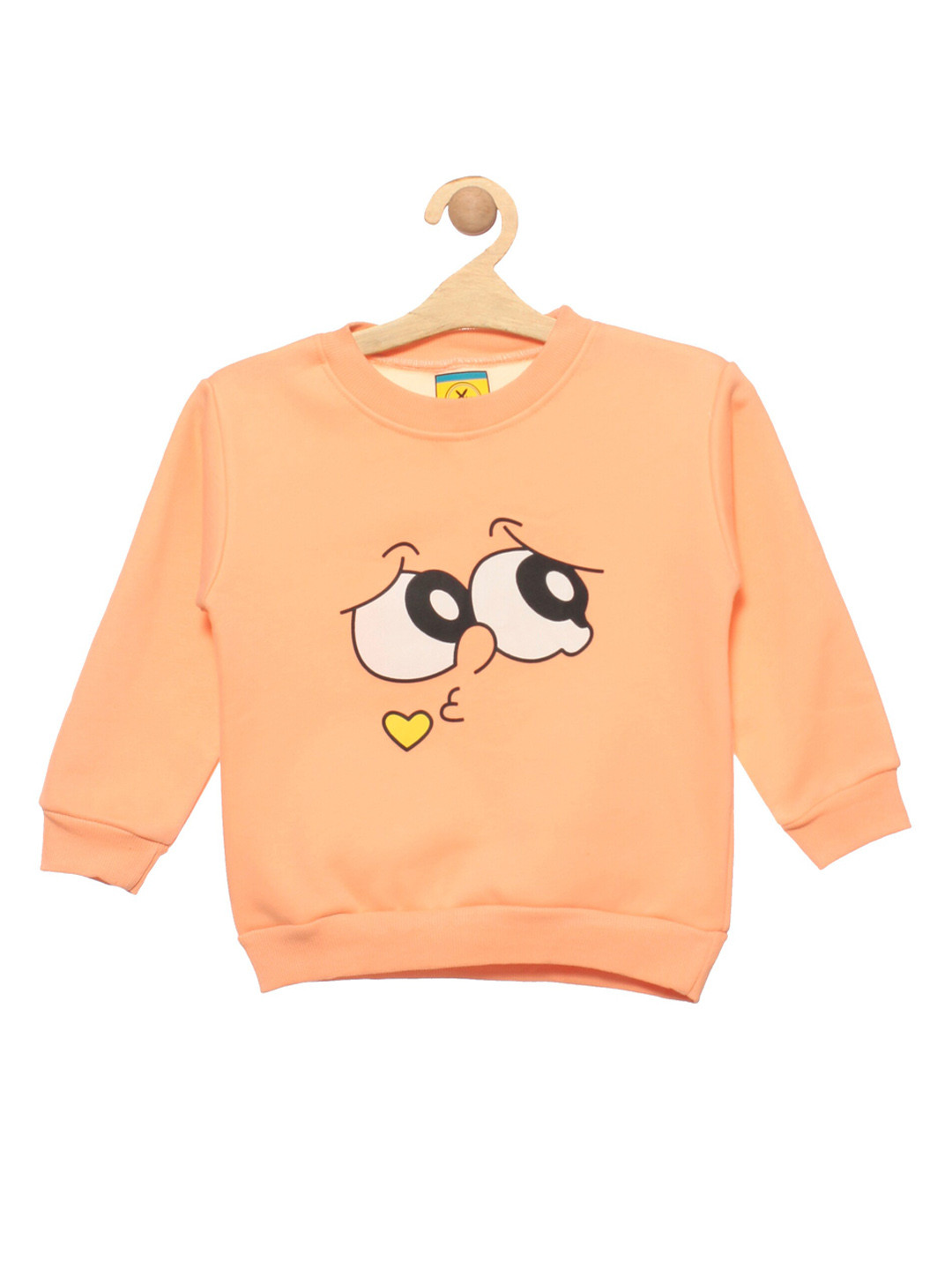 

Lil Lollipop Unisex Kids Orange Printed Fleece Sweatshirt