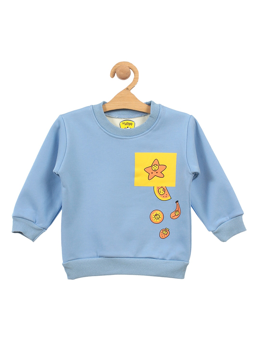 

Lil Lollipop Unisex Kids Blue Fruit Printed Fleece Sweatshirt