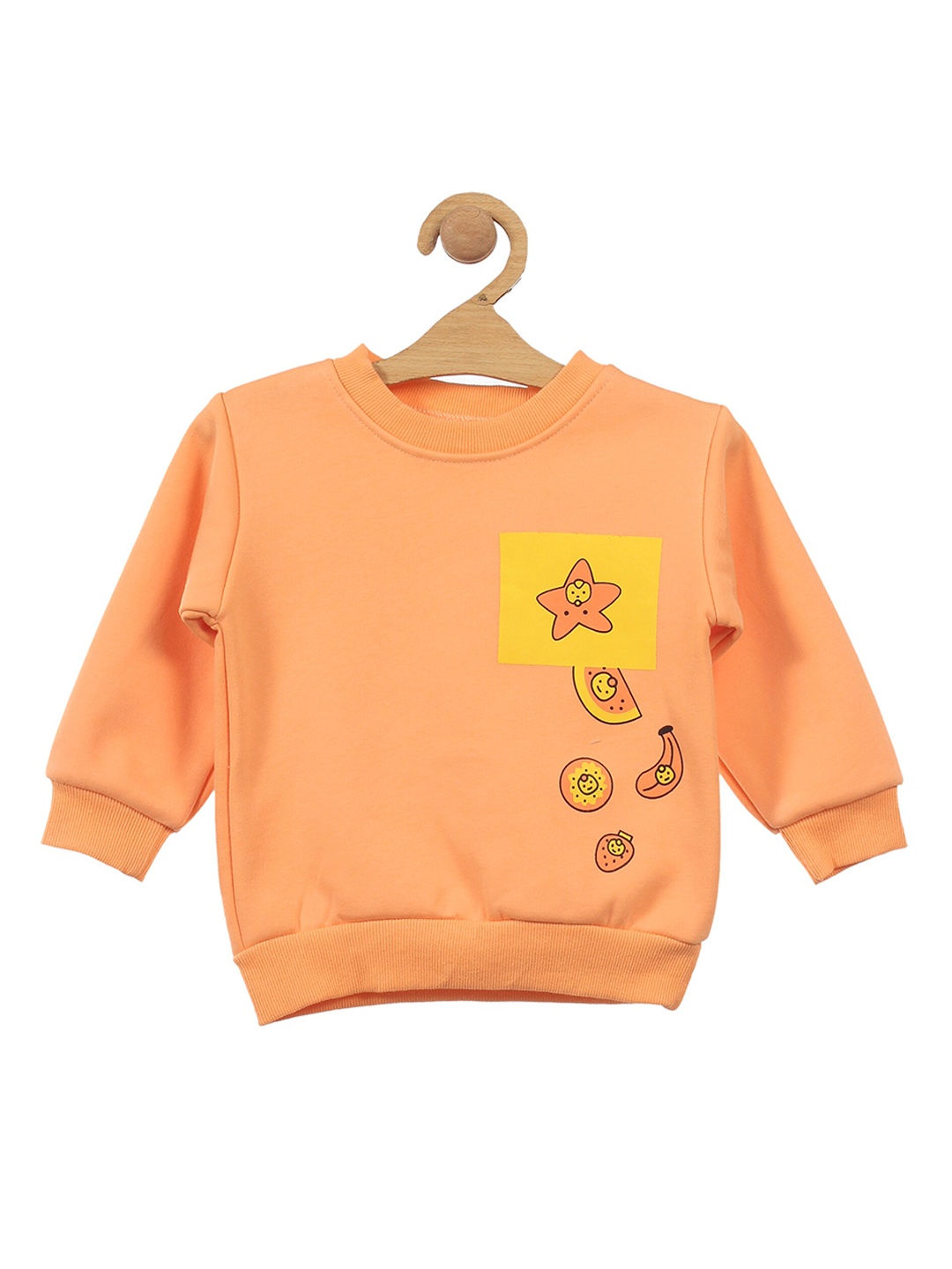 

Lil Lollipop Unisex Kids Orange Fruit Printed Fleece Sweatshirt