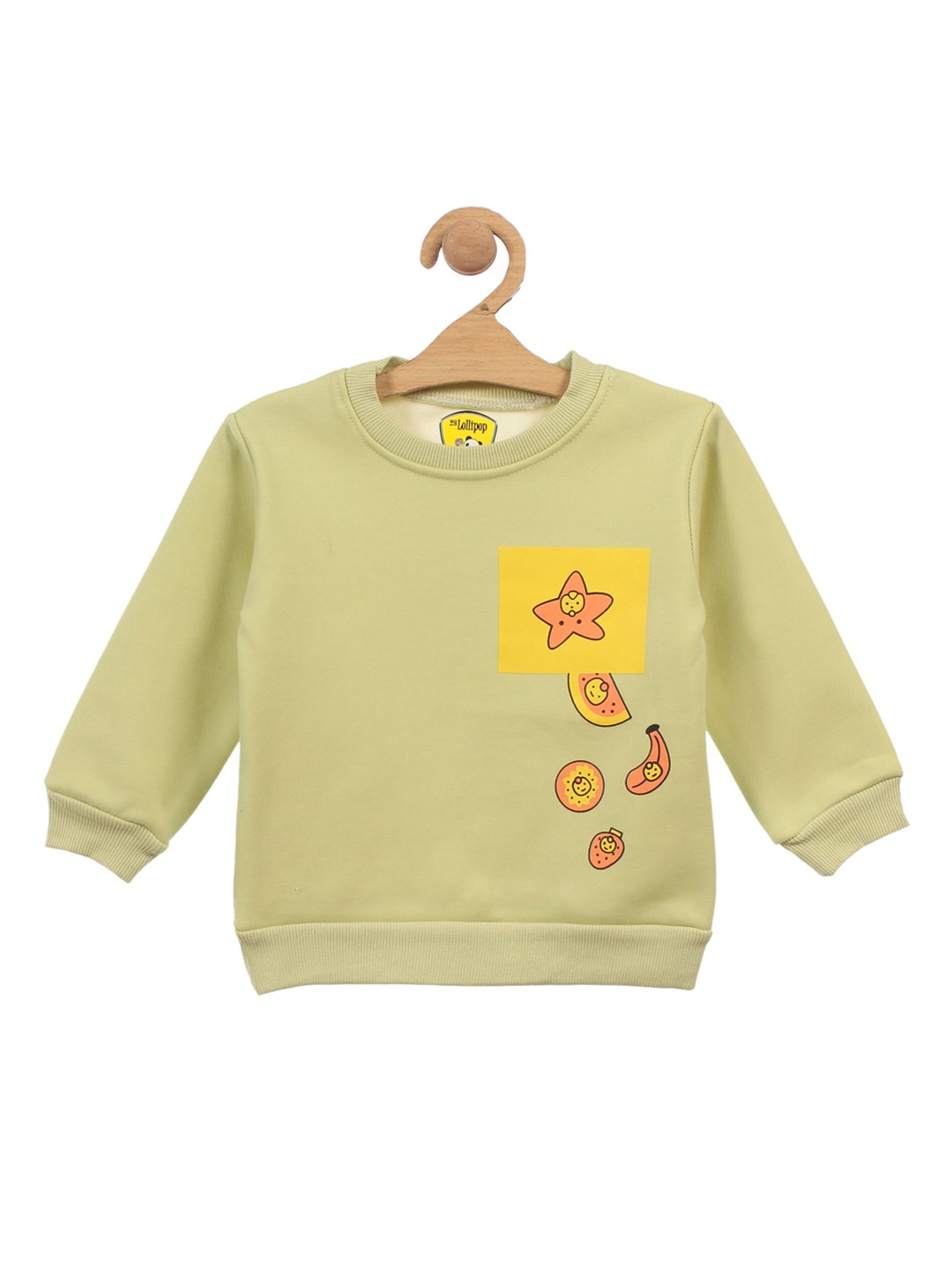 

Lil Lollipop Unisex Kids Green Fruits Printed Fleece Sweatshirt