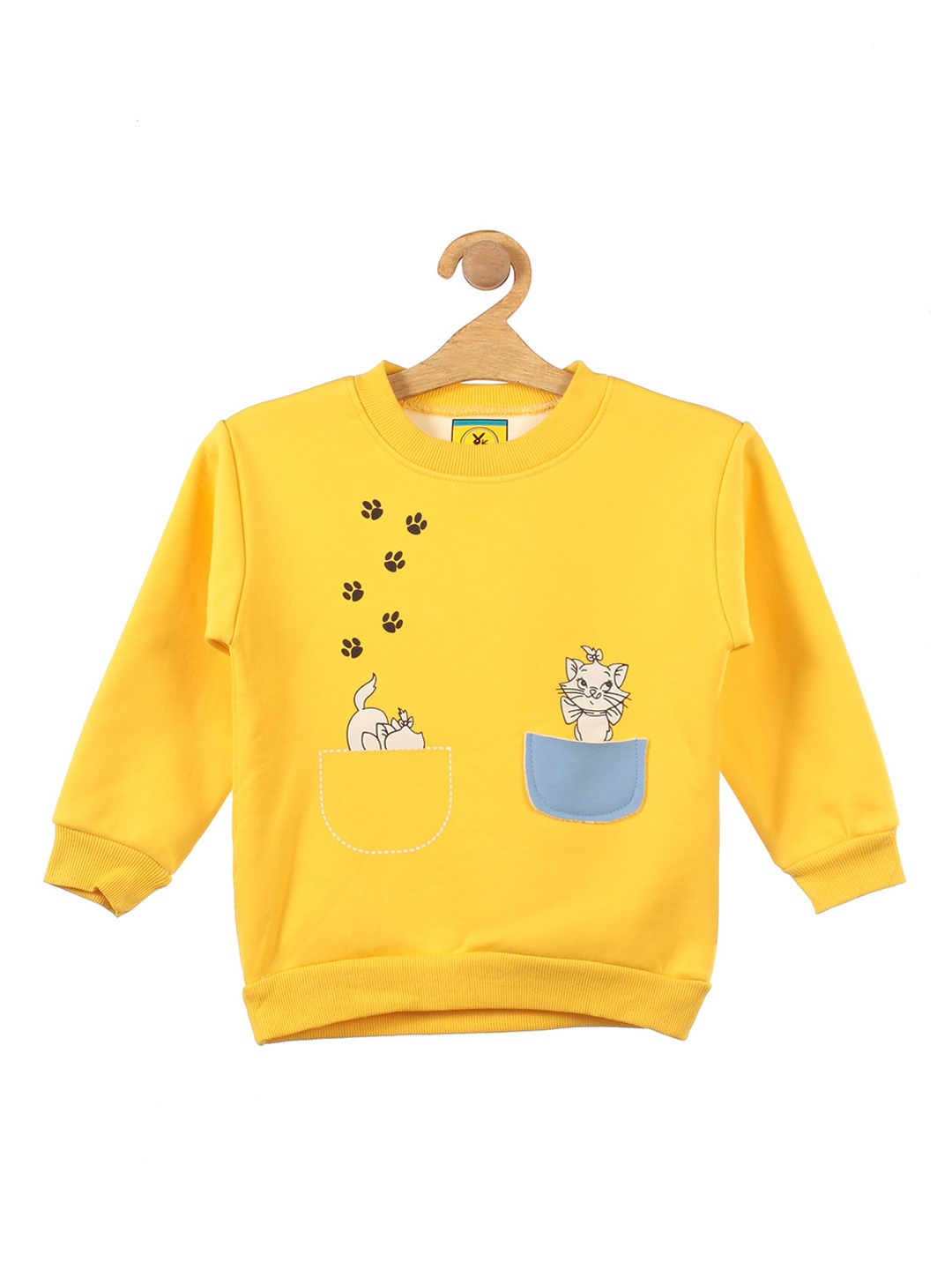 

Lil Lollipop Unisex Kids Yellow Cat Printed Fleece Sweatshirt