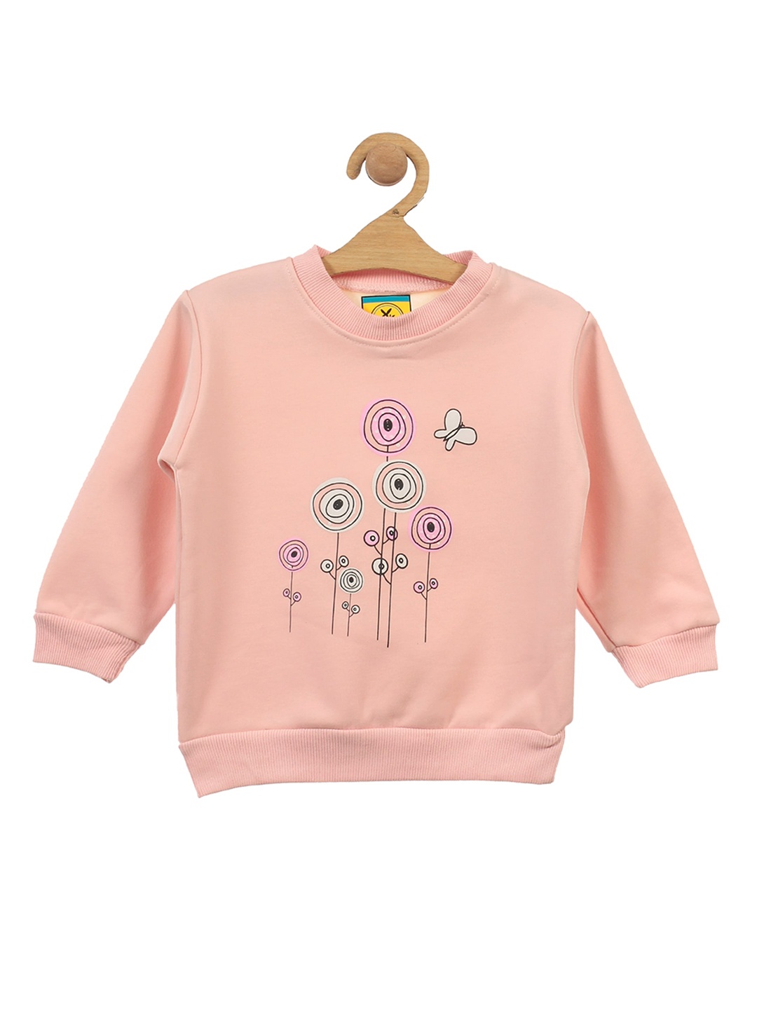 

Lil Lollipop Girls Pink Floral Printed Fleece Sweatshirt