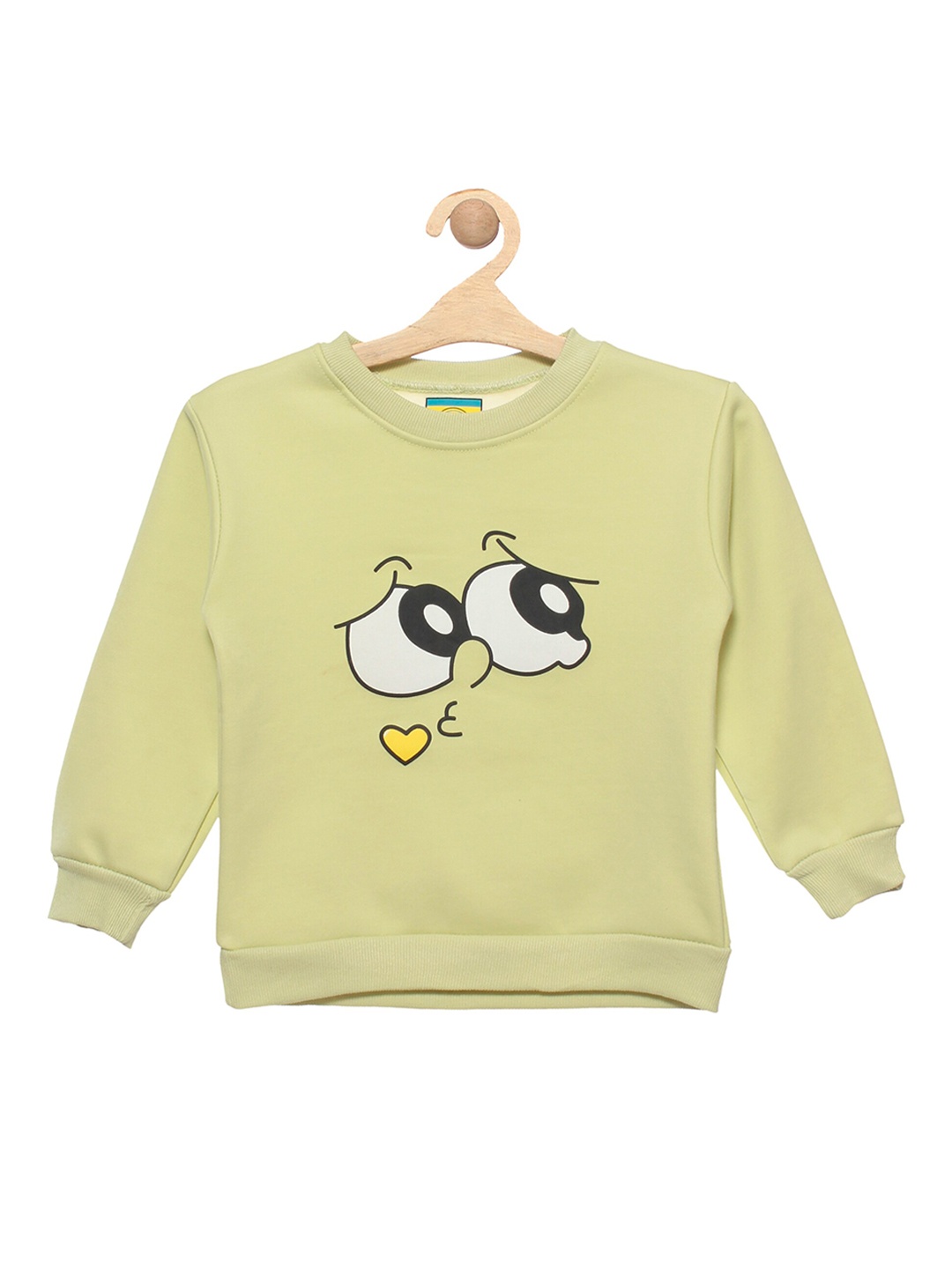 

Lil Lollipop Unisex Kids Green Printed Fleece Sweatshirt