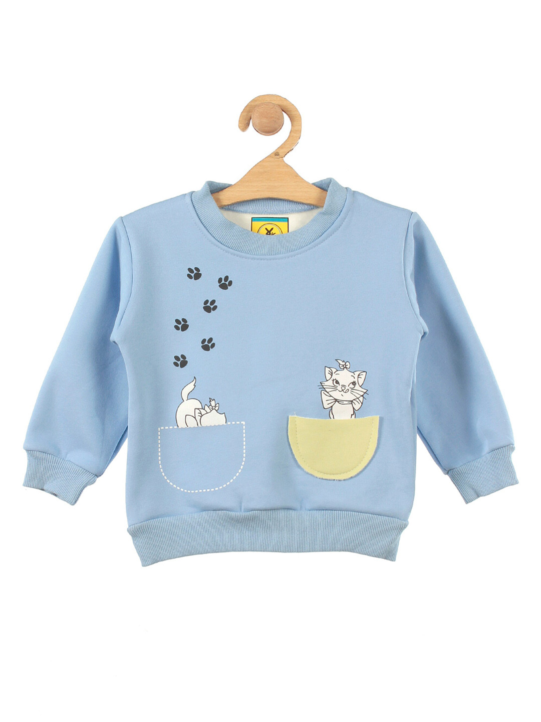 

Lil Lollipop Unisex Kids Blue Cat Printed Fleece Sweatshirt
