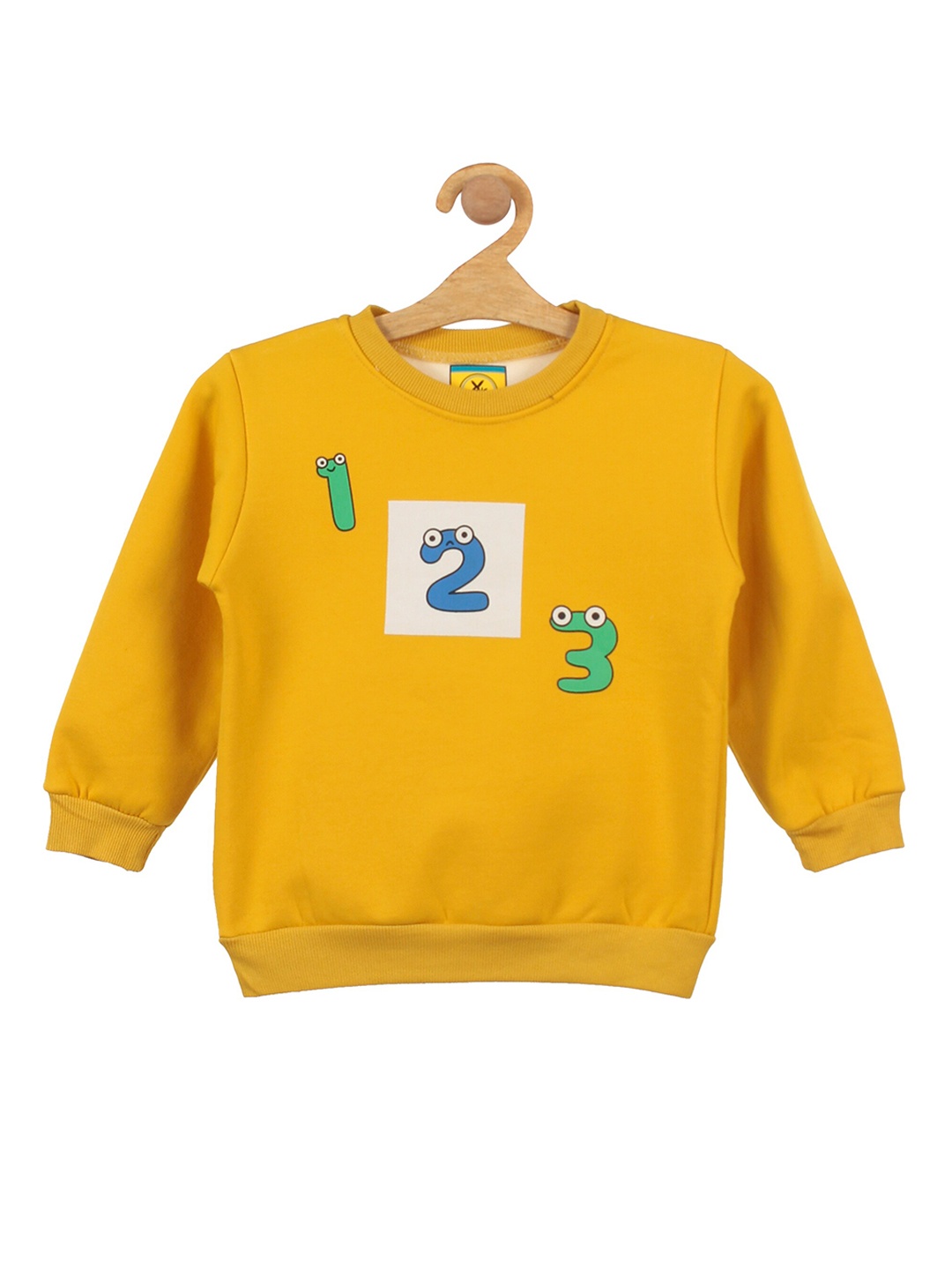 

Lil Lollipop Unisex Kids Mustard Printed Fleece Sweatshirt