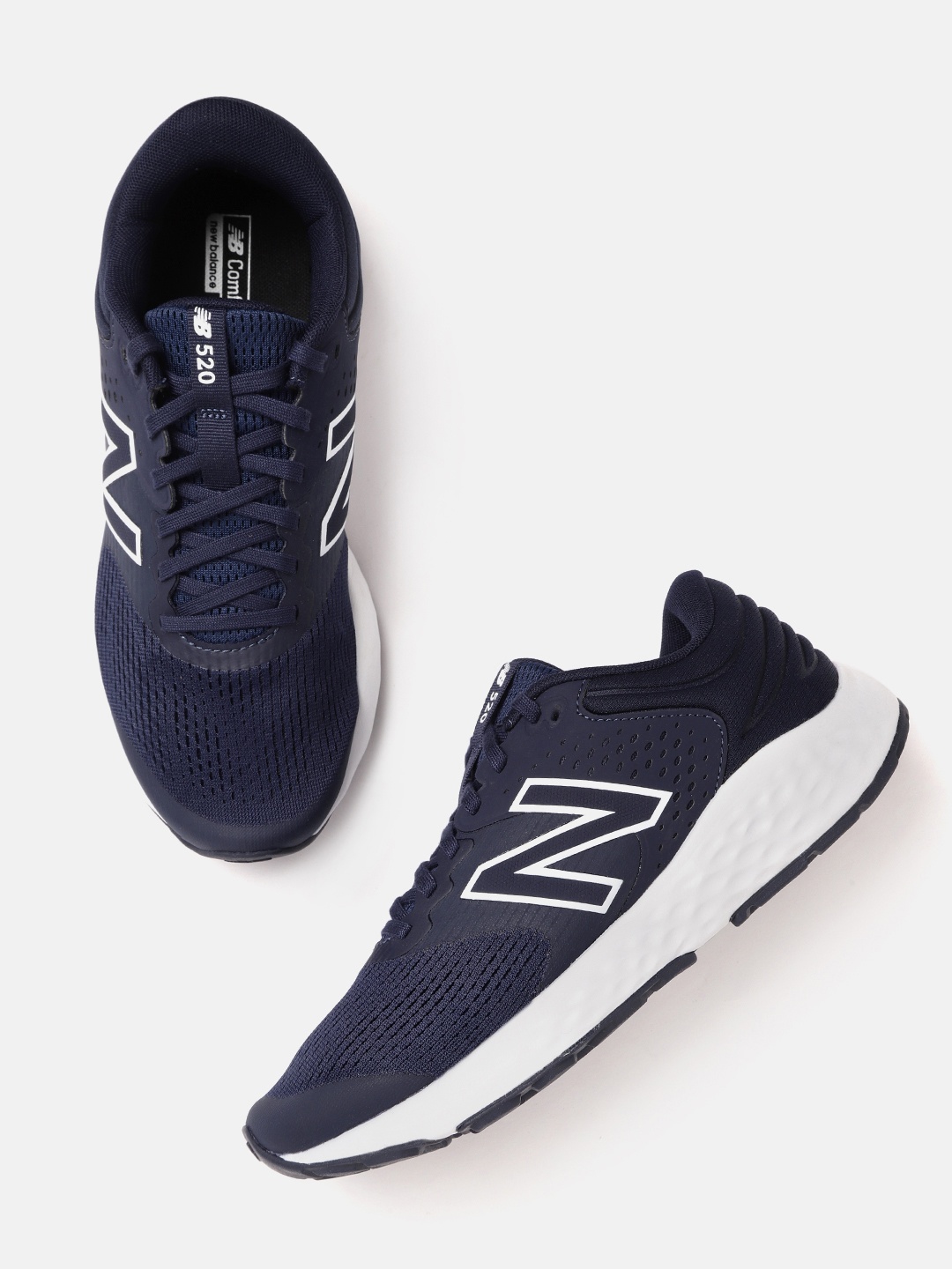 

New Balance Men Navy Blue Woven Design Running Shoes