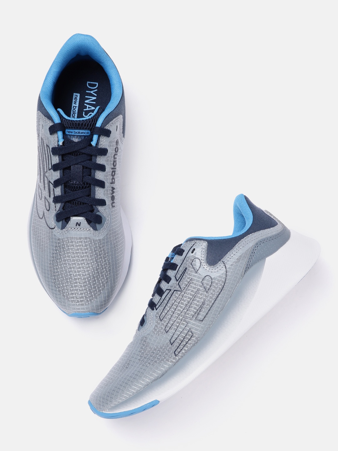 

New Balance Men Grey & Blue Breza Running Non-Marking Shoes