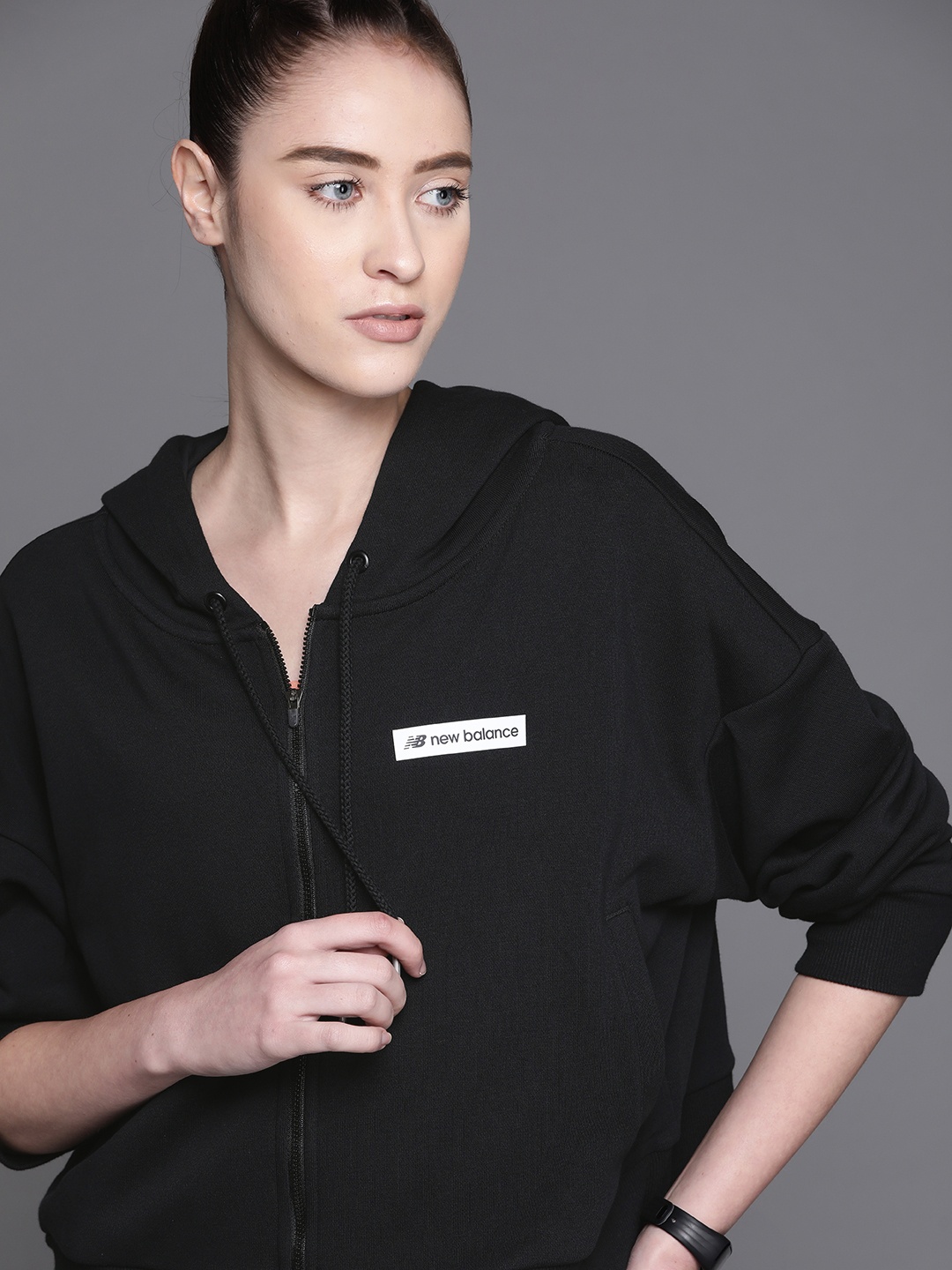 

New Balance Women Black Sporty Jacket