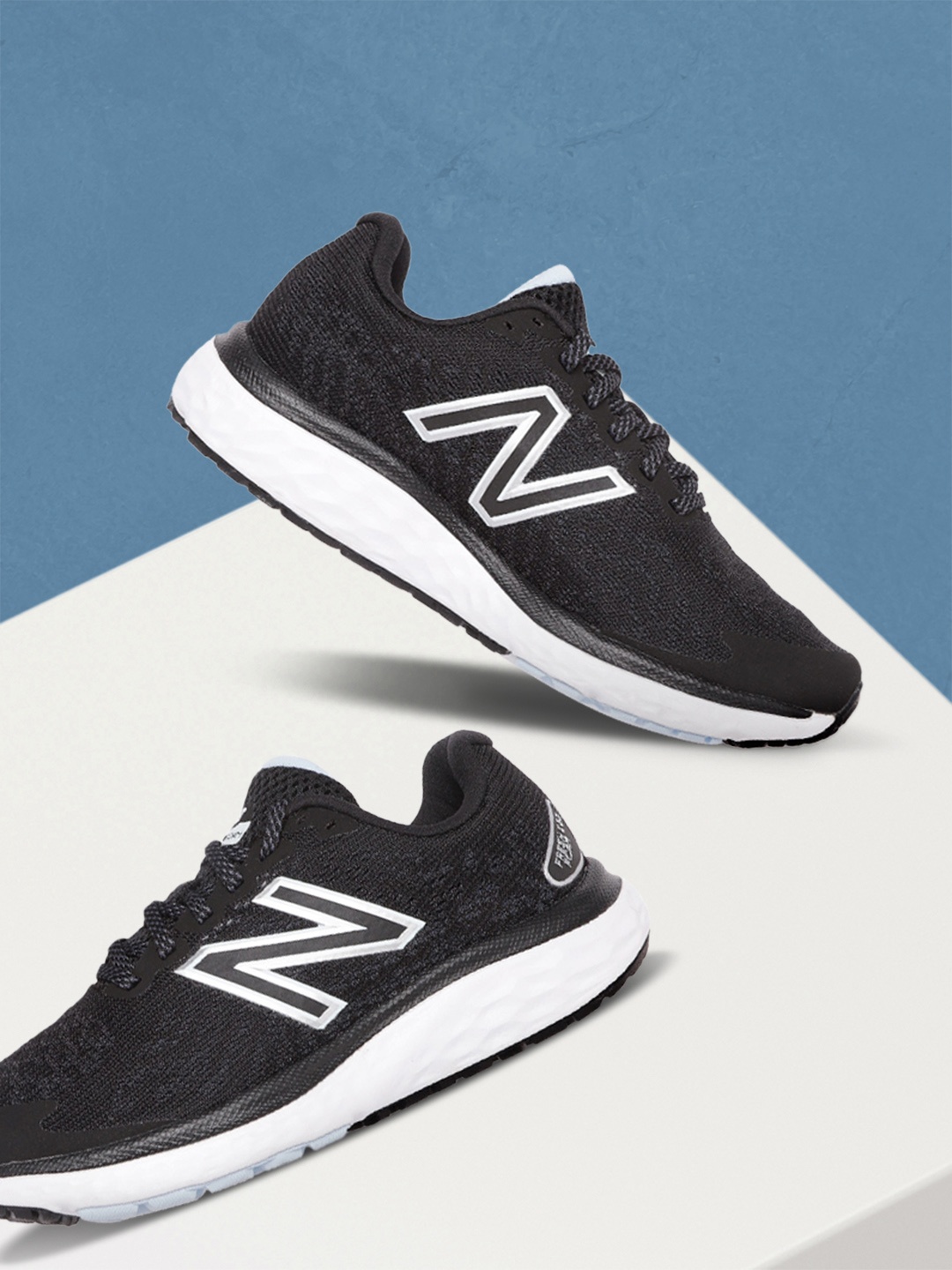 

New Balance Women Black 680 Fresh Foam Woven Design Running Shoes