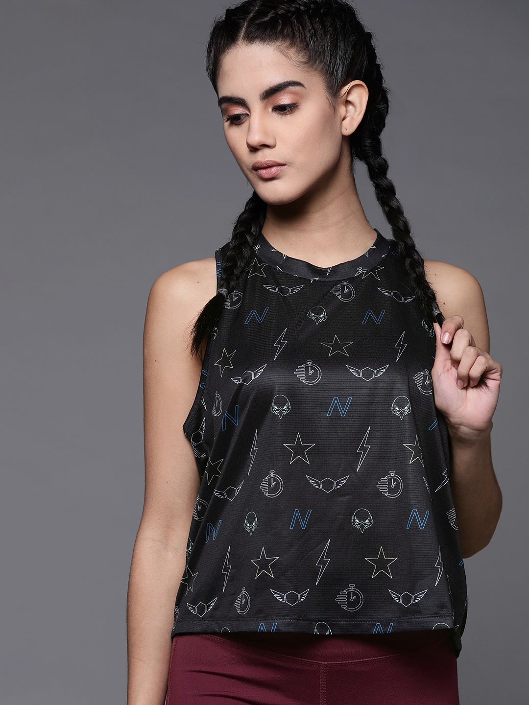 

New Balance Black & White Conversational Print Tank Top