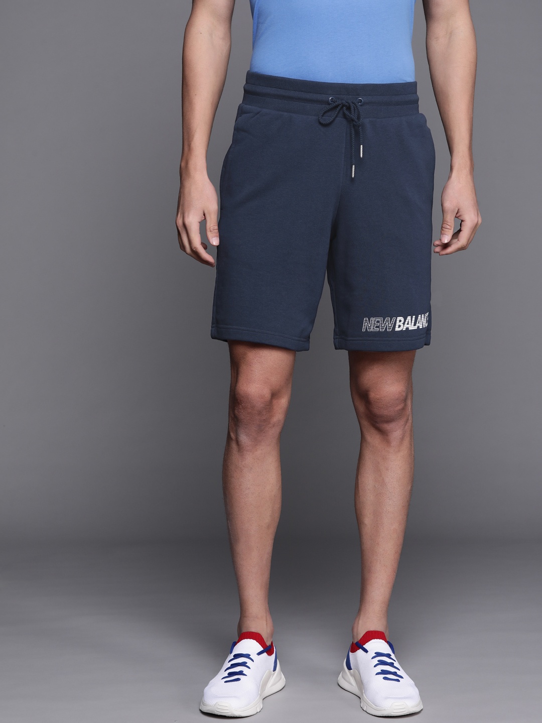 

New Balance Men Navy Blue Solid High-Rise Sports Shorts