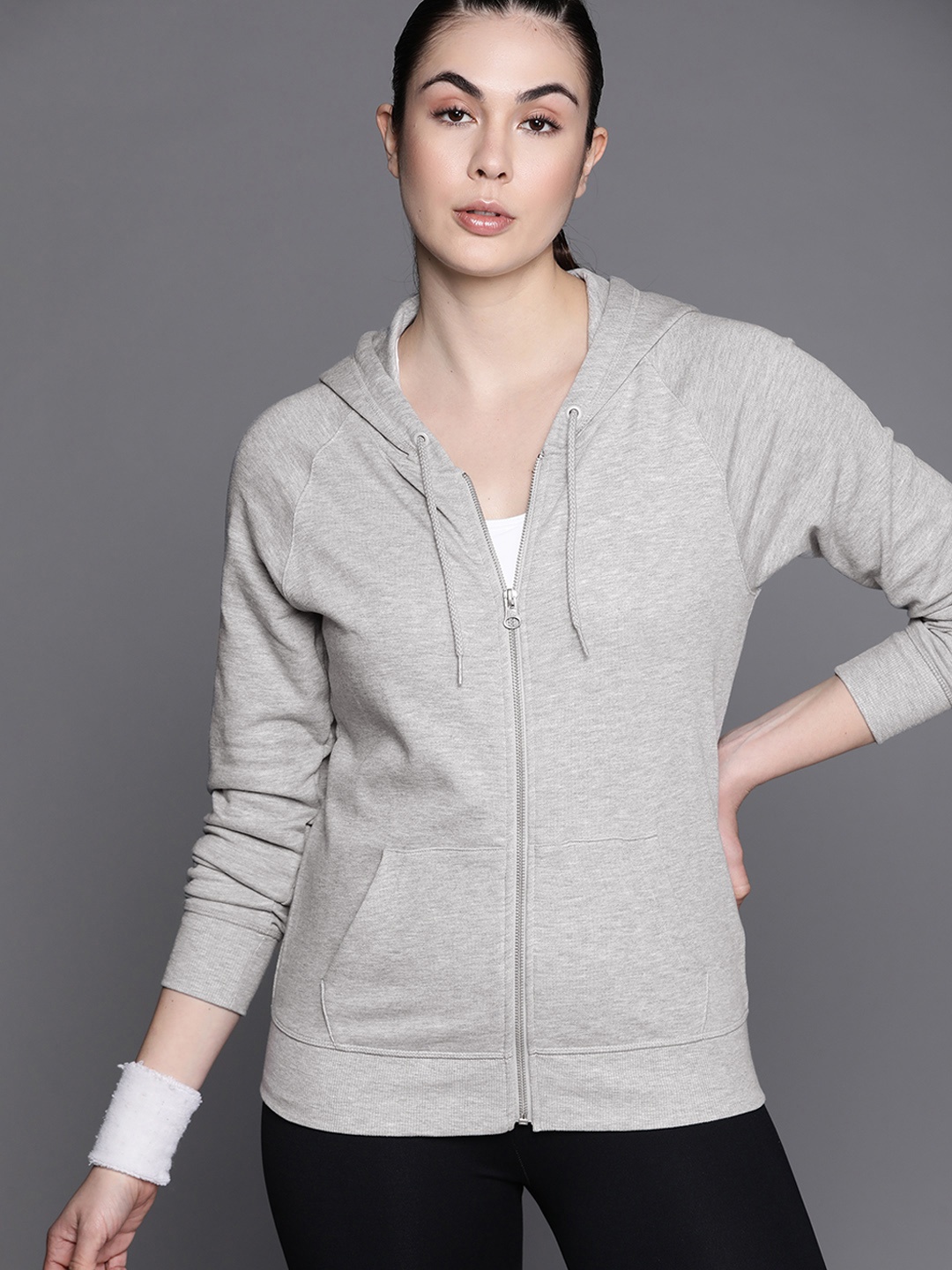 

New Balance Women Grey Melange Sporty Jacket