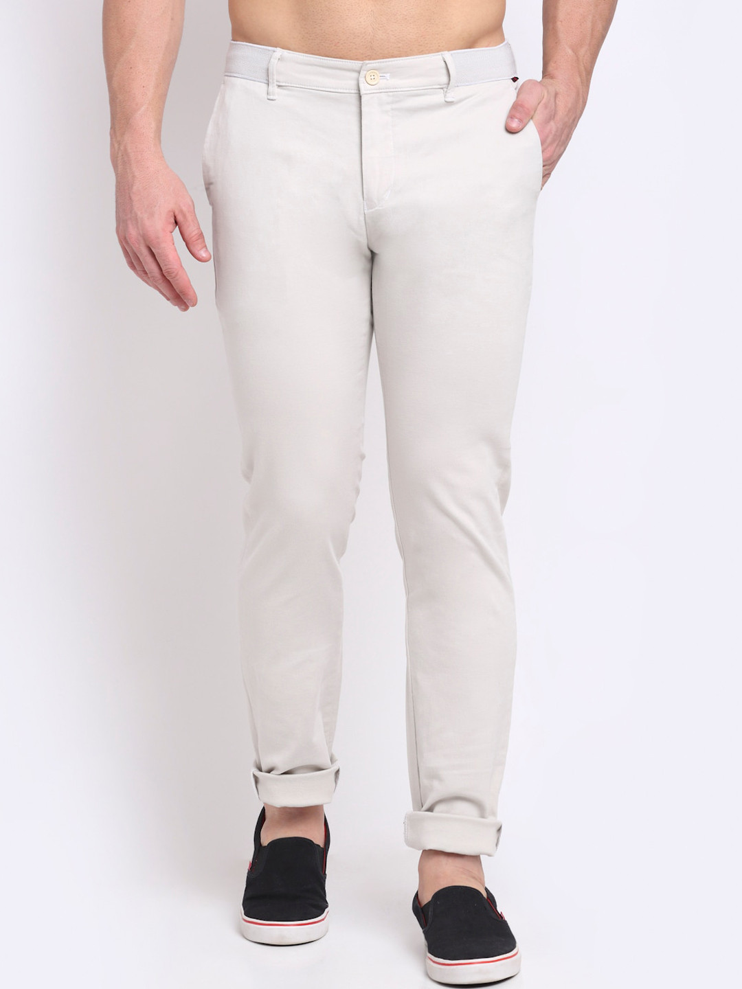 

Cantabil Men Beige Chinos Trousers