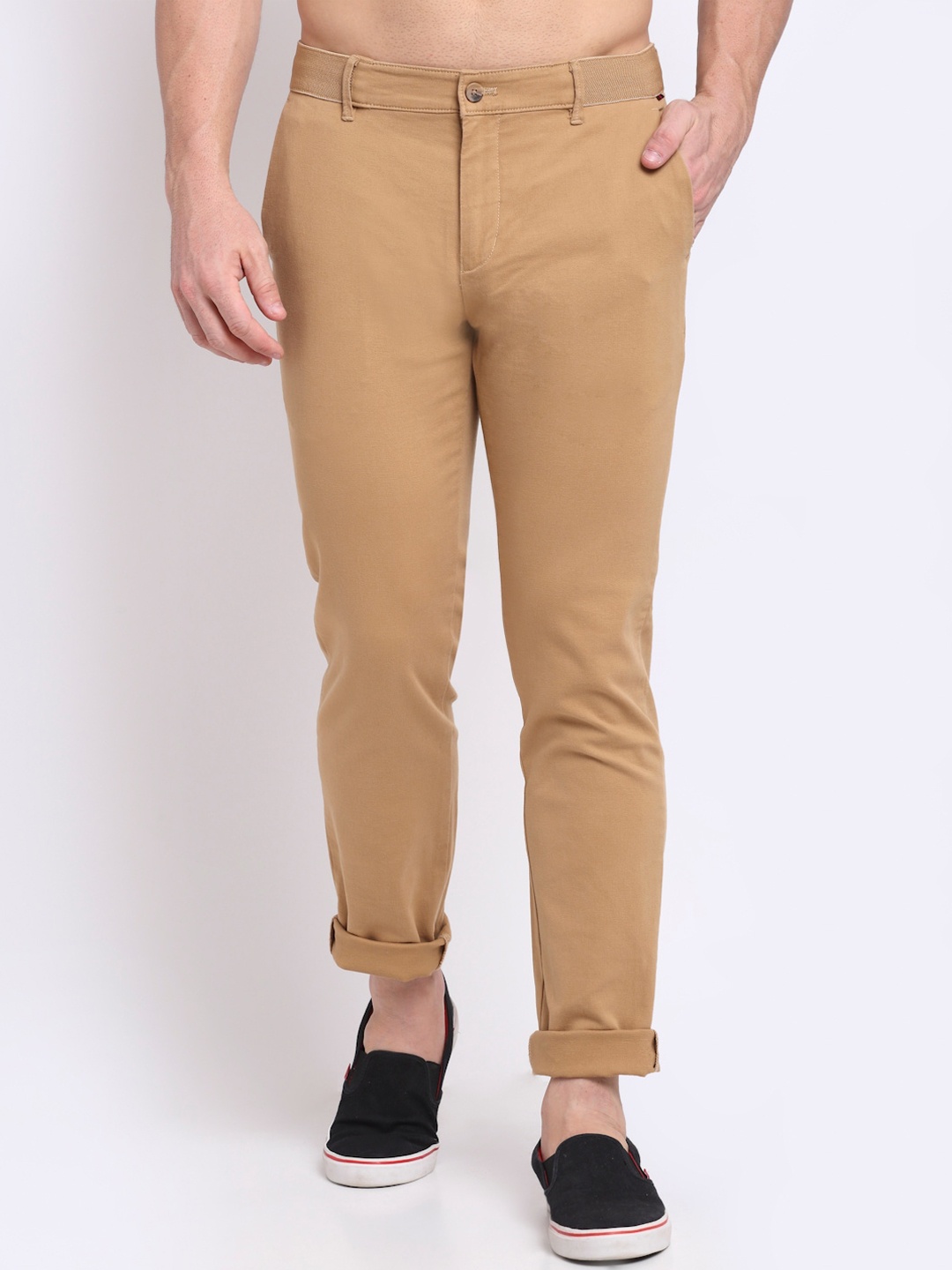 

Cantabil Men Khaki Chinos Trousers