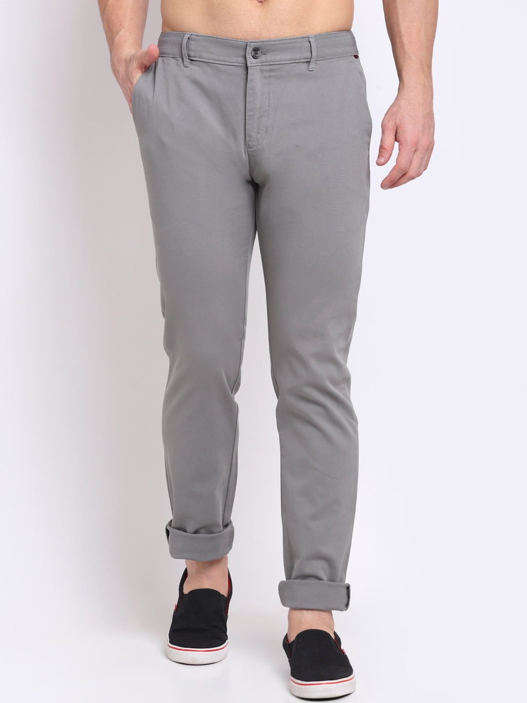 

Cantabil Men Grey Trousers
