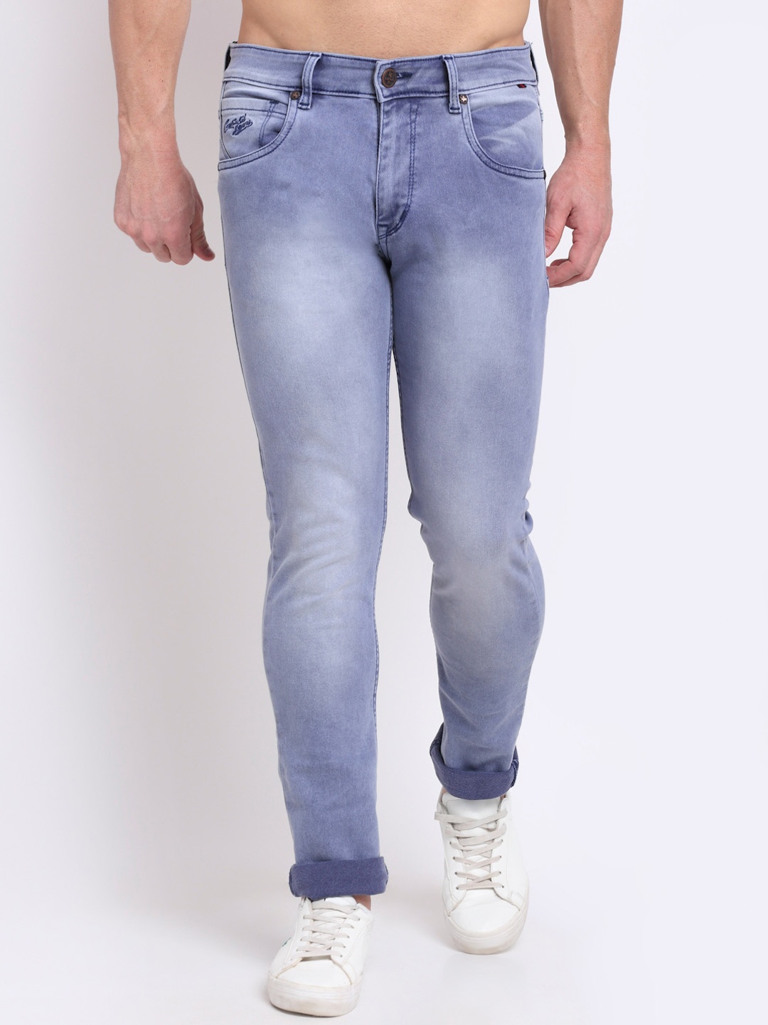 

Cantabil Men Blue Heavy Fade Stretchable Jeans