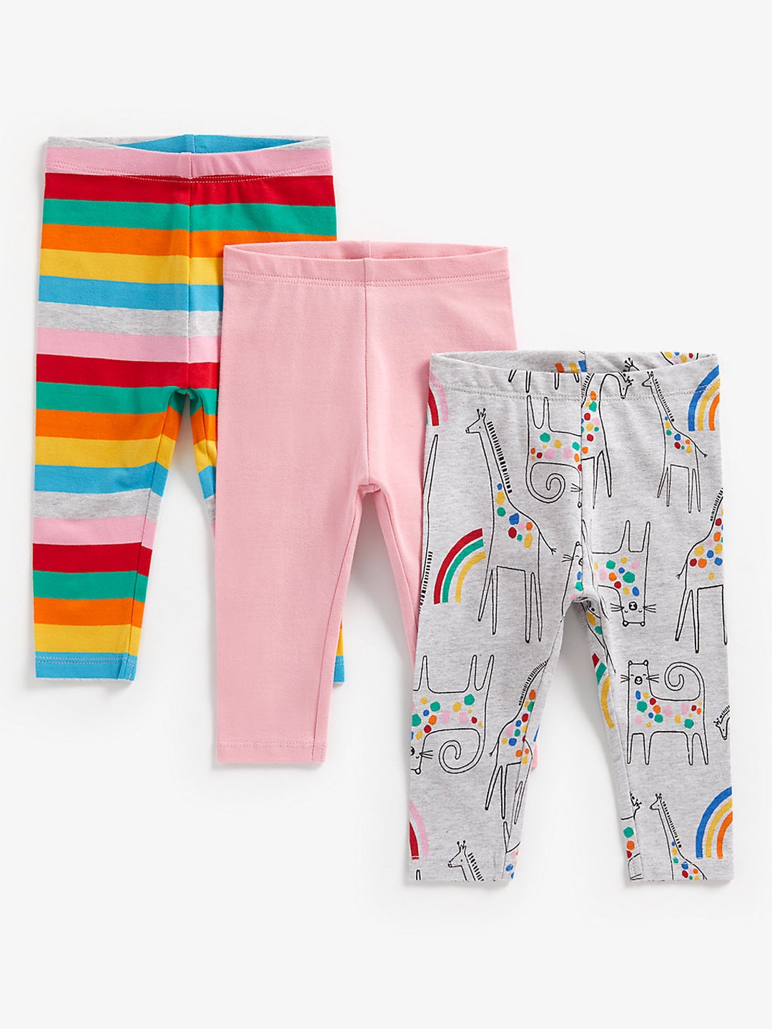 

mothercare Infant Girl Pack of 3 Leggings, Pink