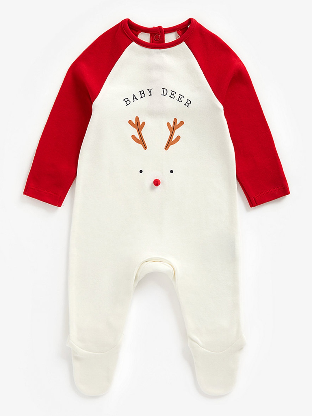 

mothercare Infant White Printed Pure Cotton Sleepsuit