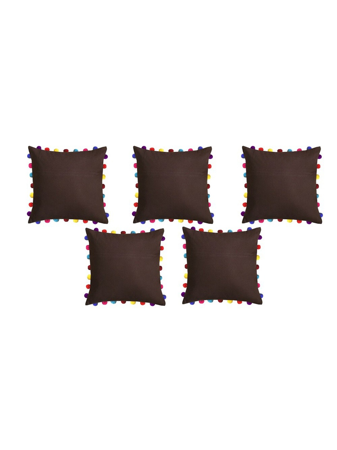 

Lushomes Brown & Yellow Set of 5 Square Cushion Covers
