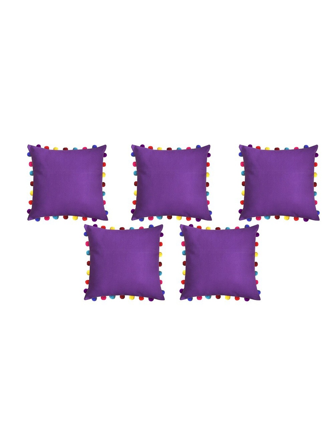 

Lushomes Purple & Yellow Set of 5 Square Cushion Covers