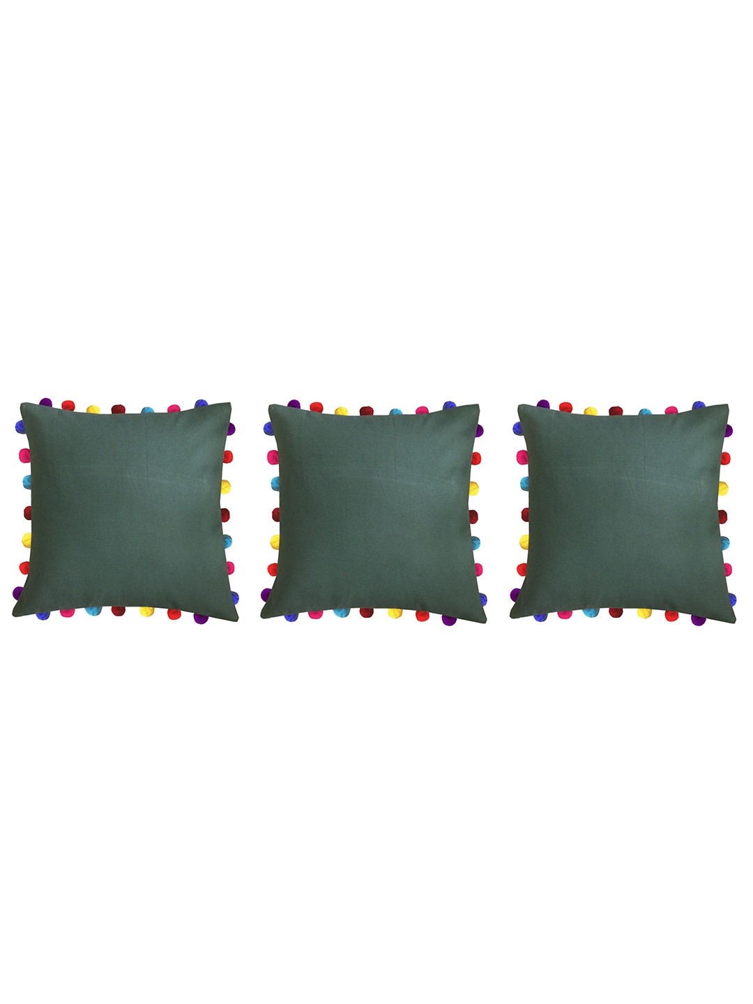 

Lushomes Green & Yellow Set of 3 Square Cushion Covers