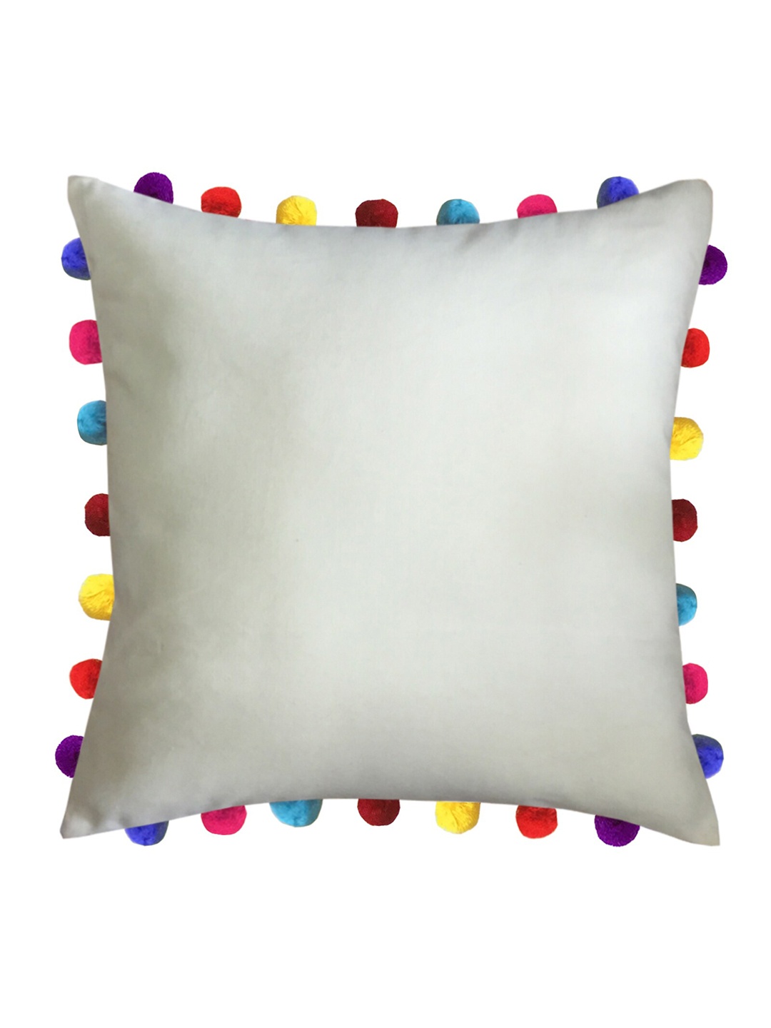 

Lushomes Off White & Blue Square Cushion Covers