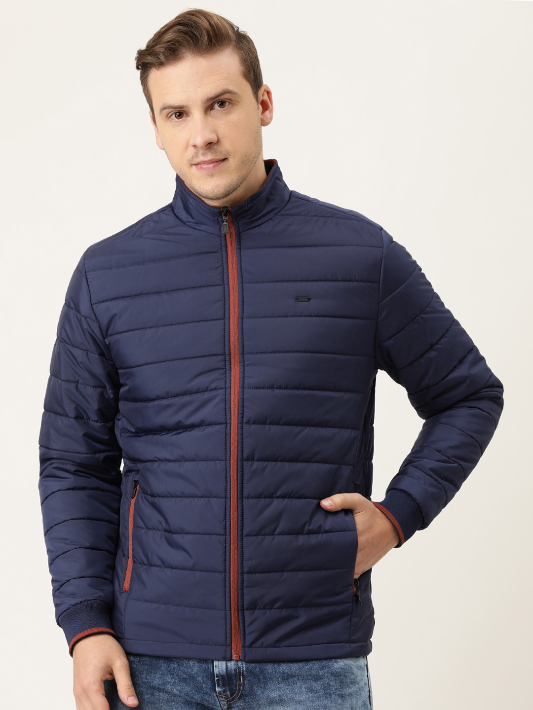 

Peter England Men Navy Blue Padded Jacket