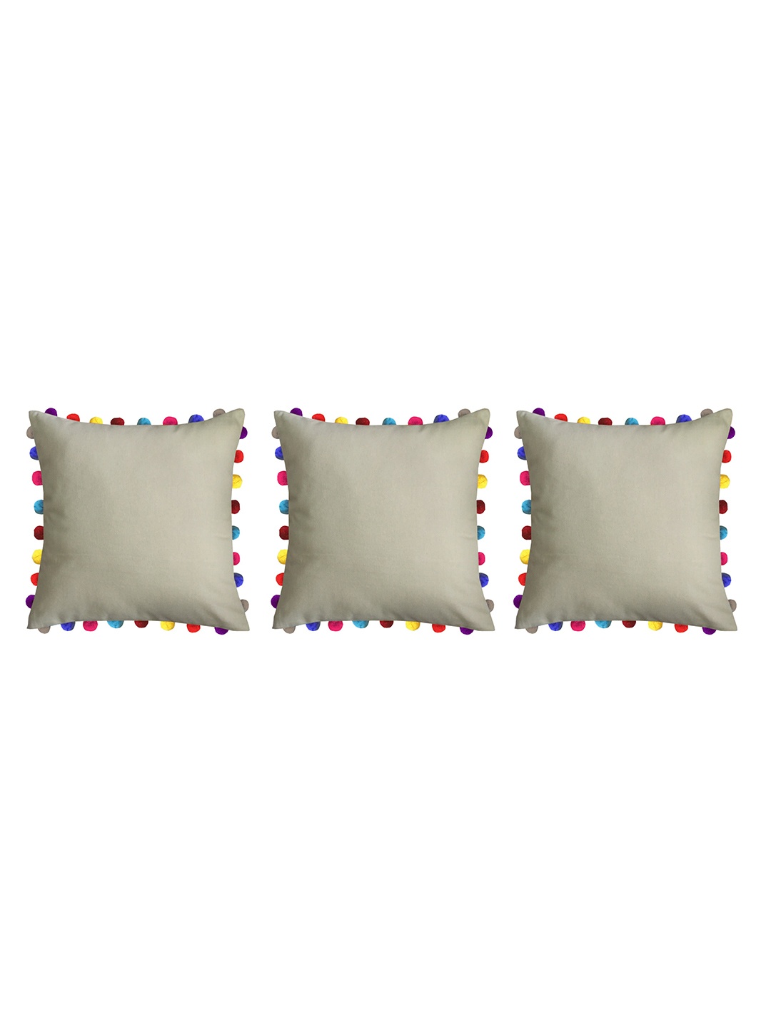 

Lushomes Beige 3 Pcs Square Cushion Covers