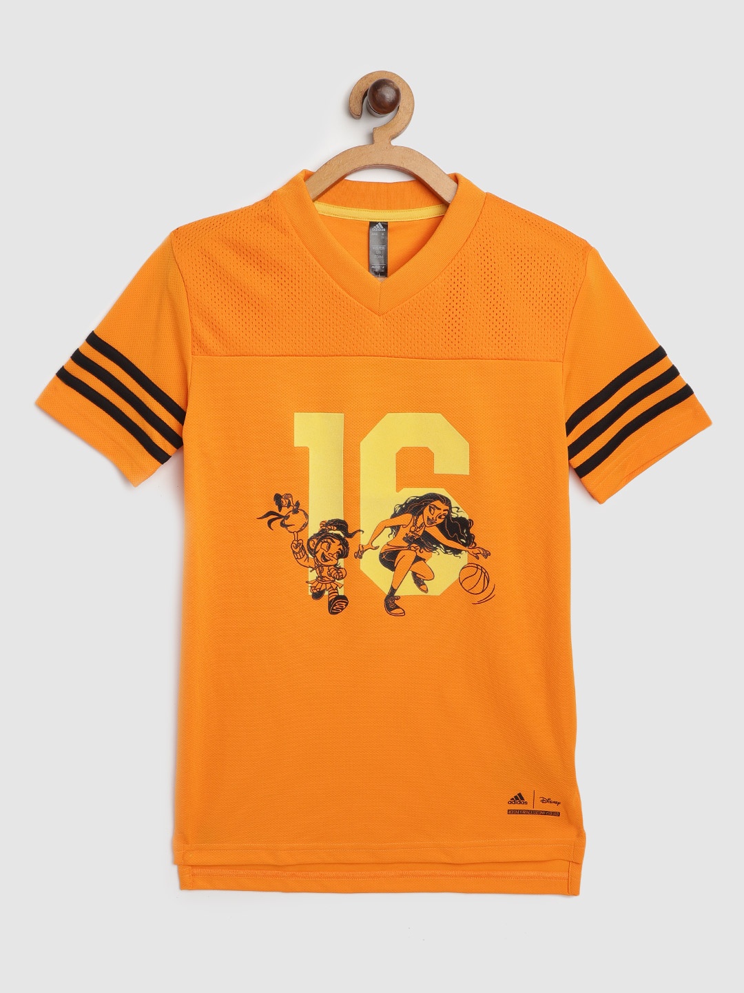 

ADIDAS Girls Orange & Black Disney Comfy Princesses Sustainable Dress
