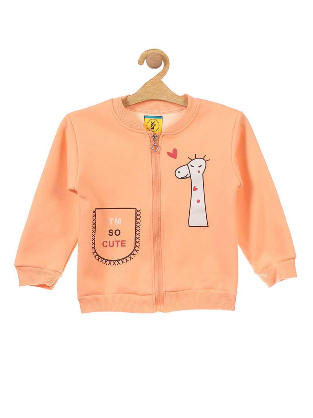 

Lil Lollipop Unisex Kids Orange Giraffe Printed Fleece Sweatshirt