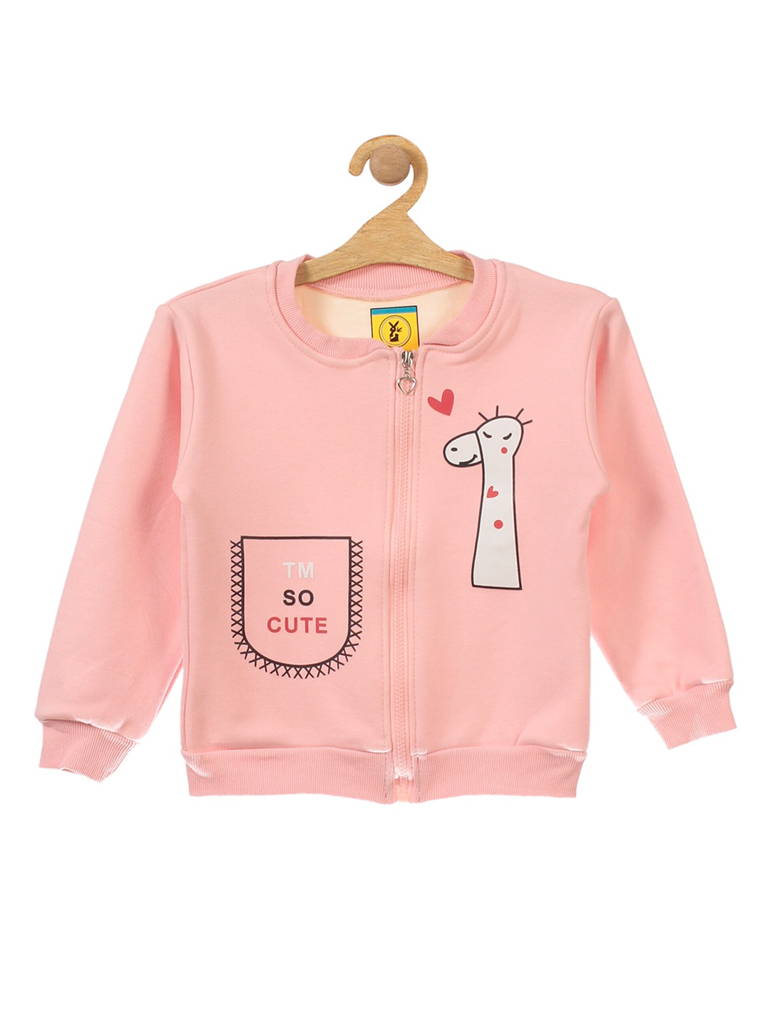 

Lil Lollipop Unisex Kids Pink Giraffe Printed Fleece Sweatshirt