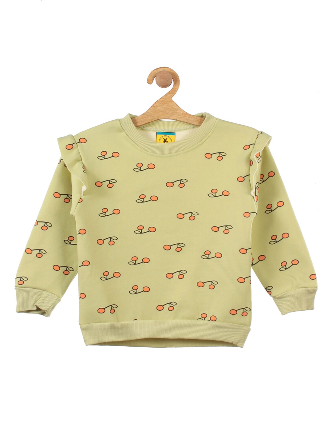 

Lil Lollipop Girls Green Strawberry Printed Fleece Sweatshirt