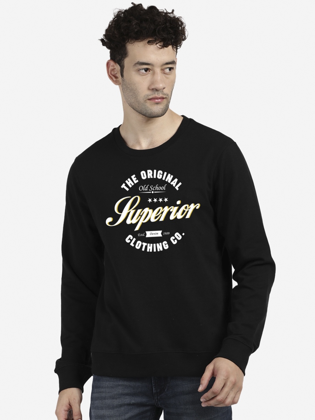 

MASH UNLIMITED Men Black Printed Sweatshirt