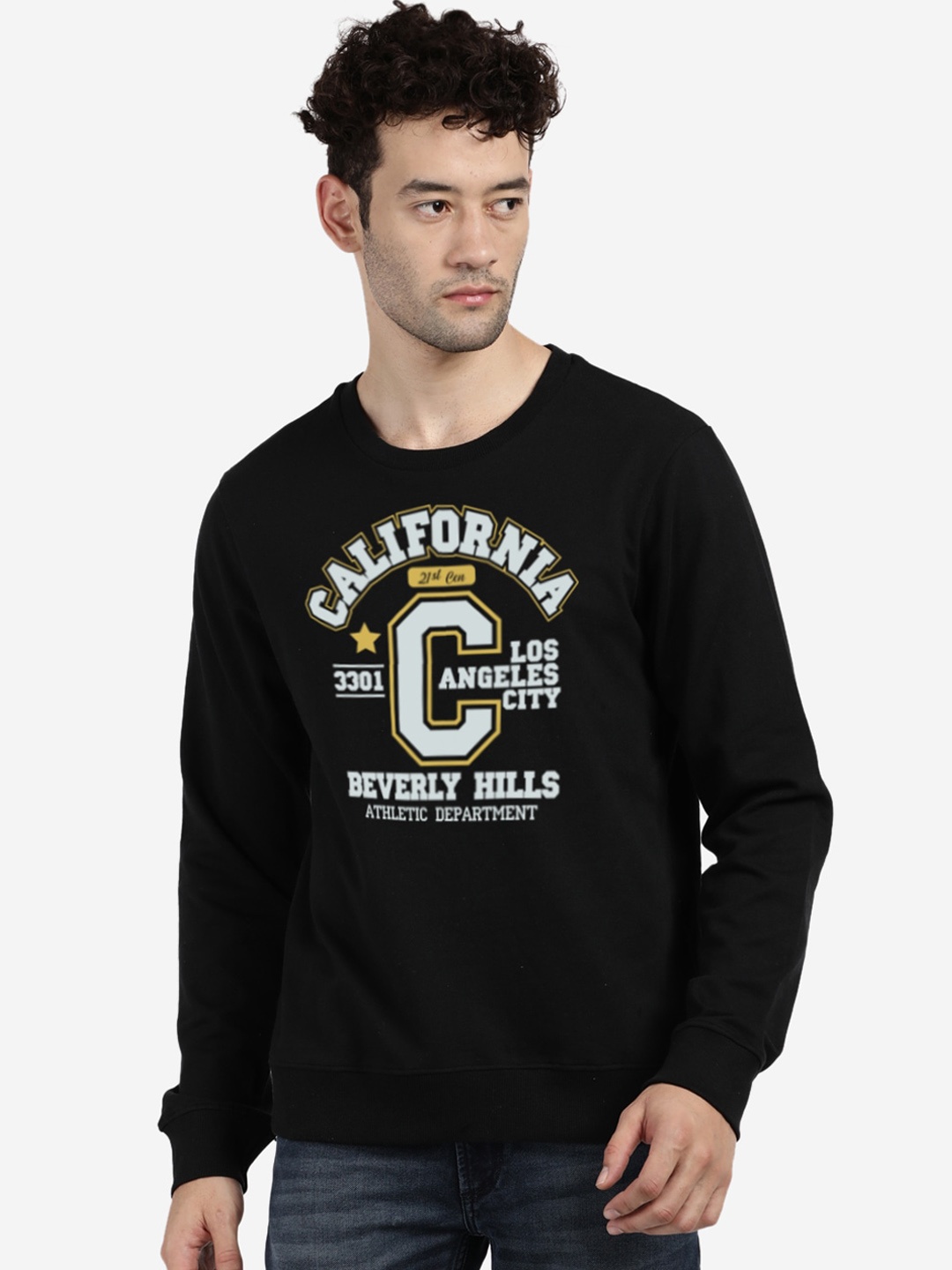 

MASH UNLIMITED Men Black Printed Sweatshirt