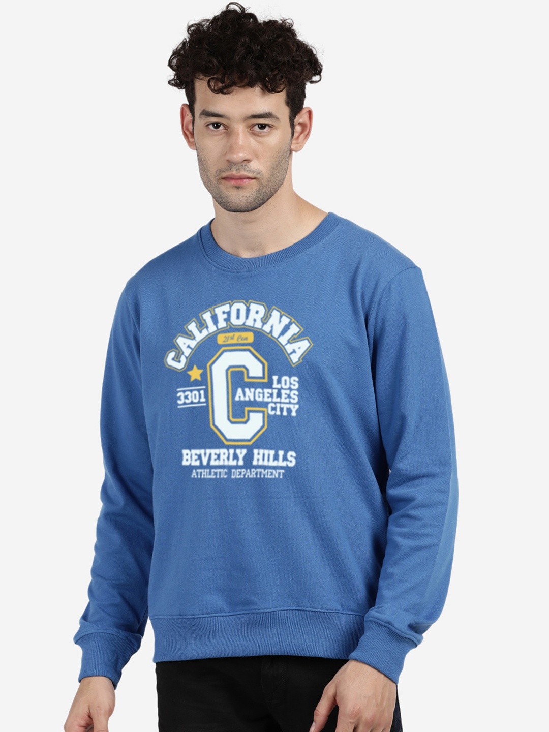 

MASH UNLIMITED Men Blue Printed Sweatshirt