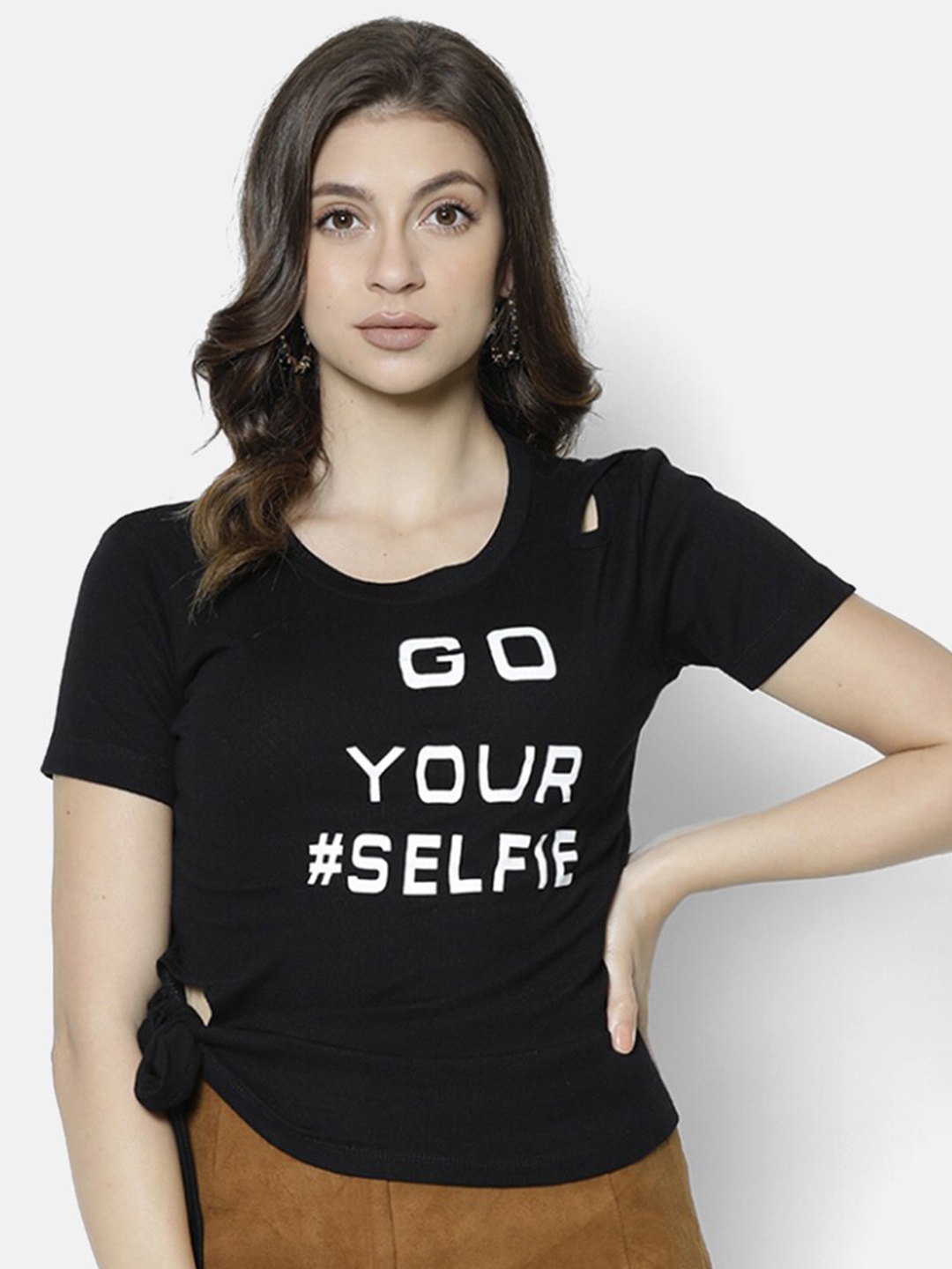 

V2 Value & Variety Women Black Regular Top