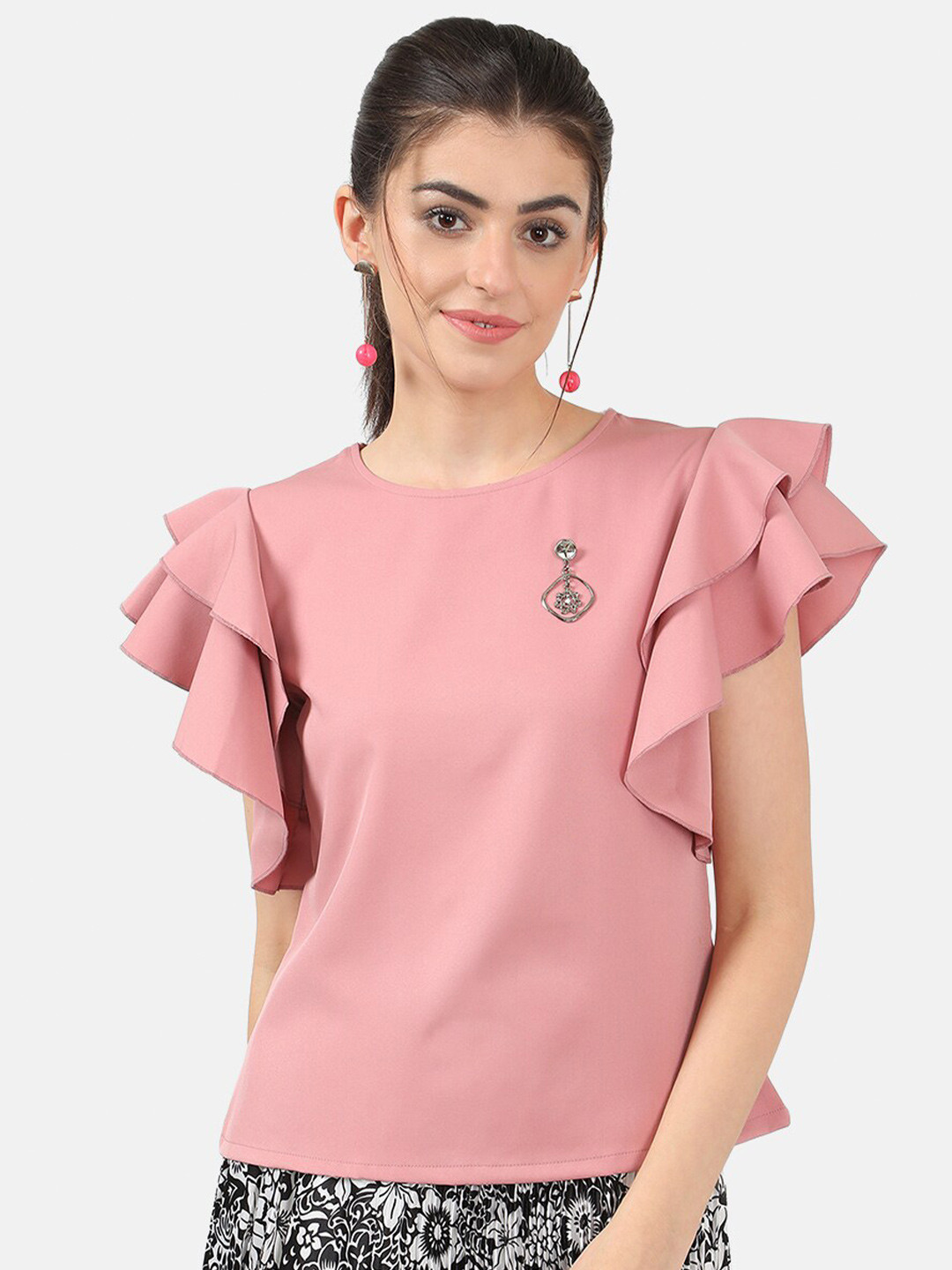 

V2 Value & Variety Women Peach Solid Top